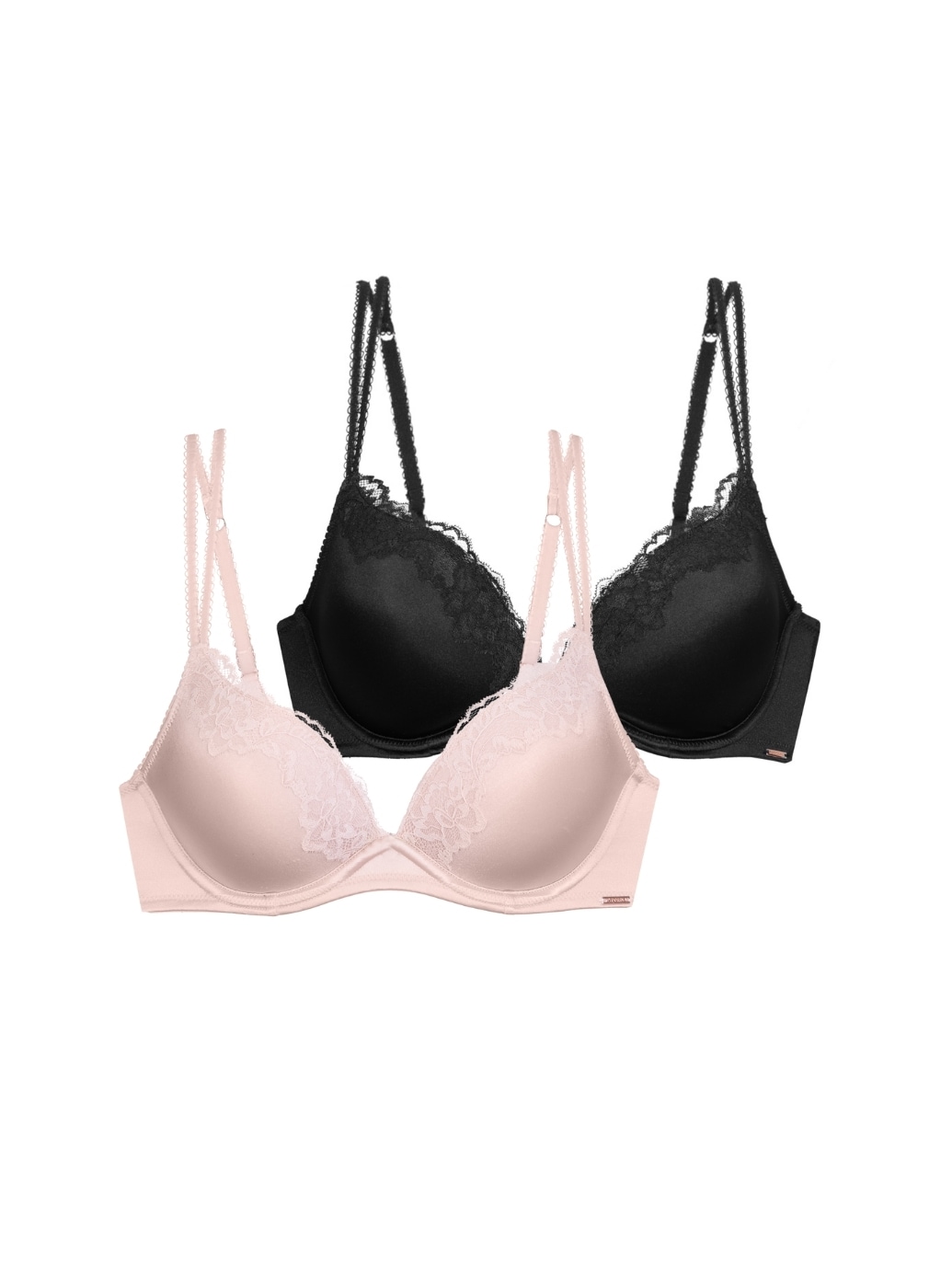 DORINA Damen Push-up-BH "Origins Shiny Micro", Gr. 80pink, schwarz, Spitze, Obermaterial: 63% Polyamid, 19% Elasthan, 18% Polyester, BHs, vorgeformte