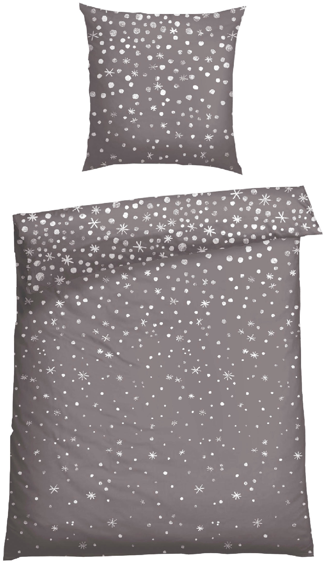 Schiesser Bettwäsche "Runa aus weicher Baumwolle mit coolem Winter-Print" 2 Stk. MADE IN GREEN by OEKO-TEX-zertifiziert