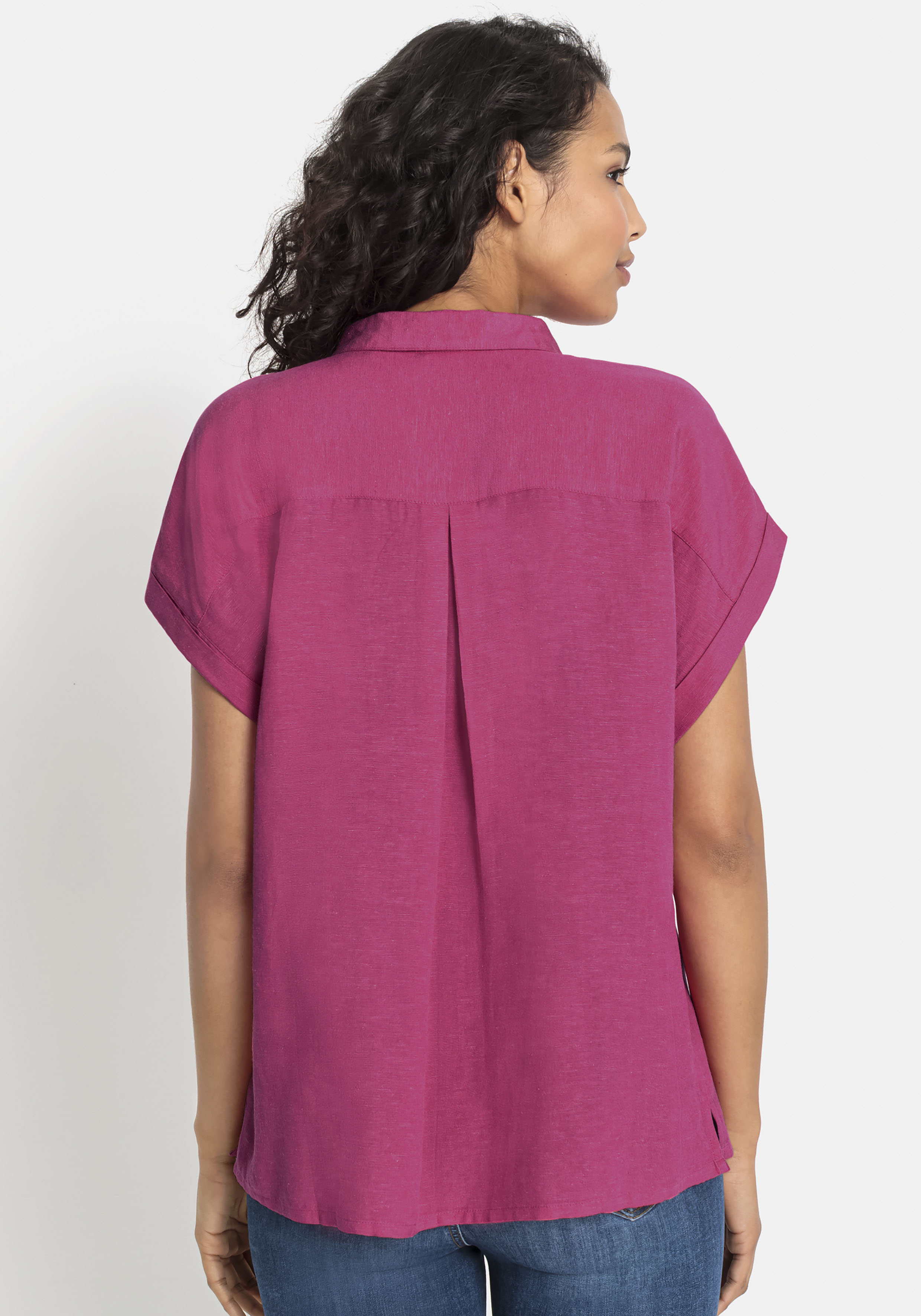 Thumbnail - LASCANA Hemdbluse, aus Leinenmix mit Knopfleiste, Kurzarmbluse, Leinenbluse