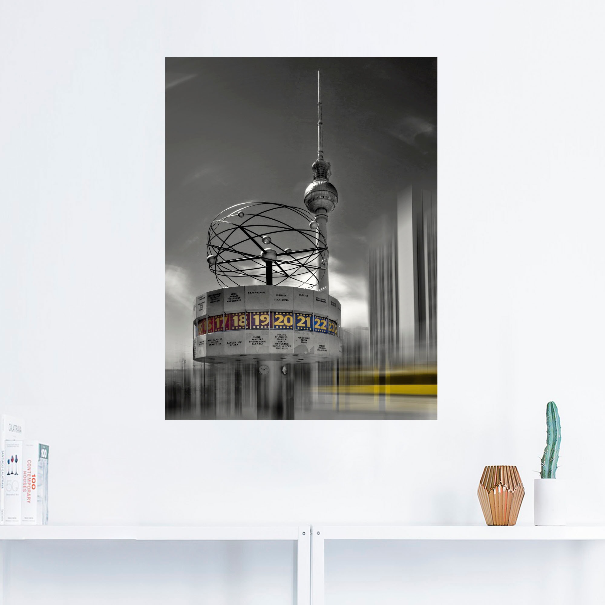 Artland Wandbild »Dynamische-Kunst Berlin Alexanderplatz«, Gebäude, (1 St.), als Leinwandbild, Poster in verschied. Größen