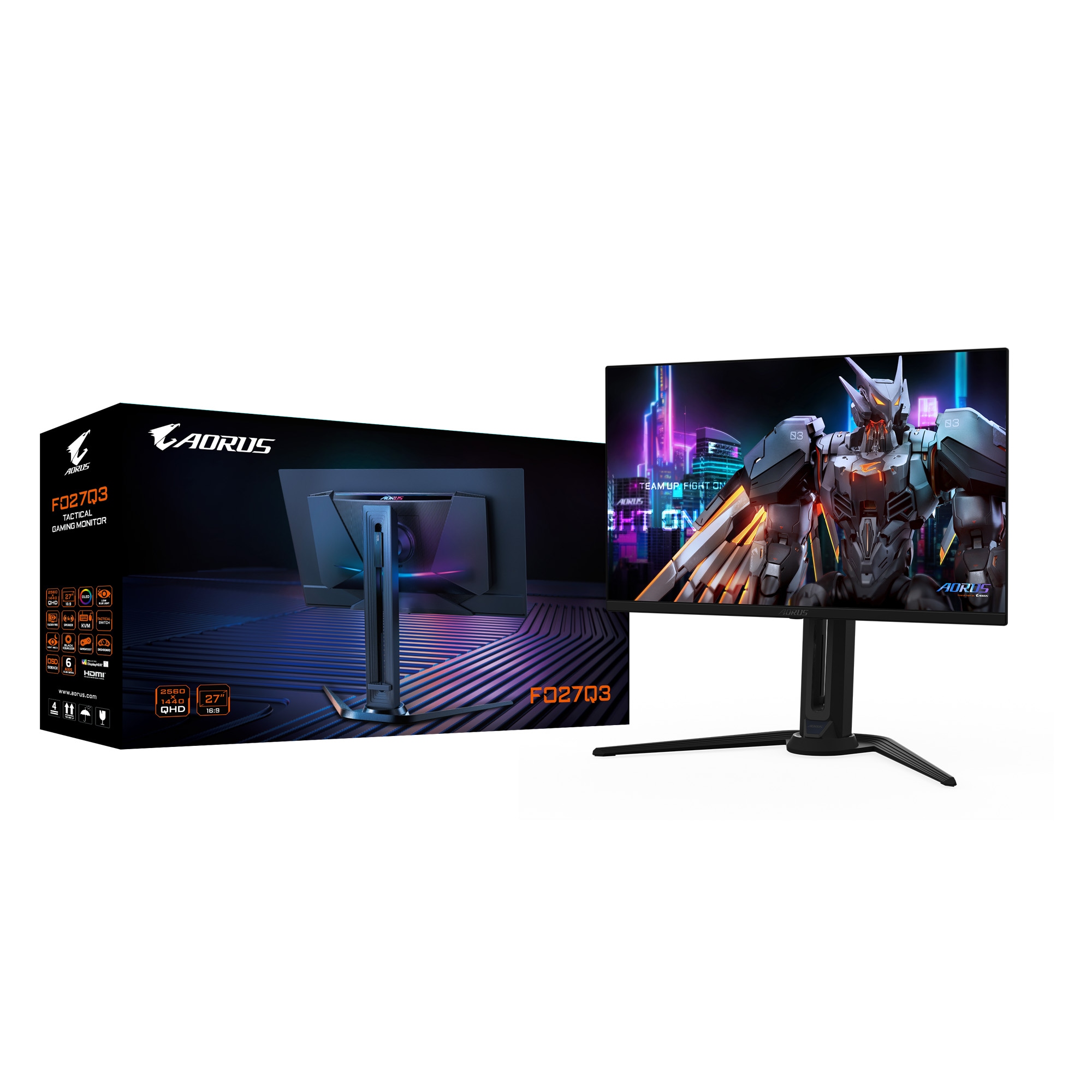 Gigabyte Gaming-Monitor »AORUS FO27Q3«, 67,8 cm/27 Zoll, 2560 x 1440 px, QHD, 0,03 ms Reaktionszeit, 360 Hz