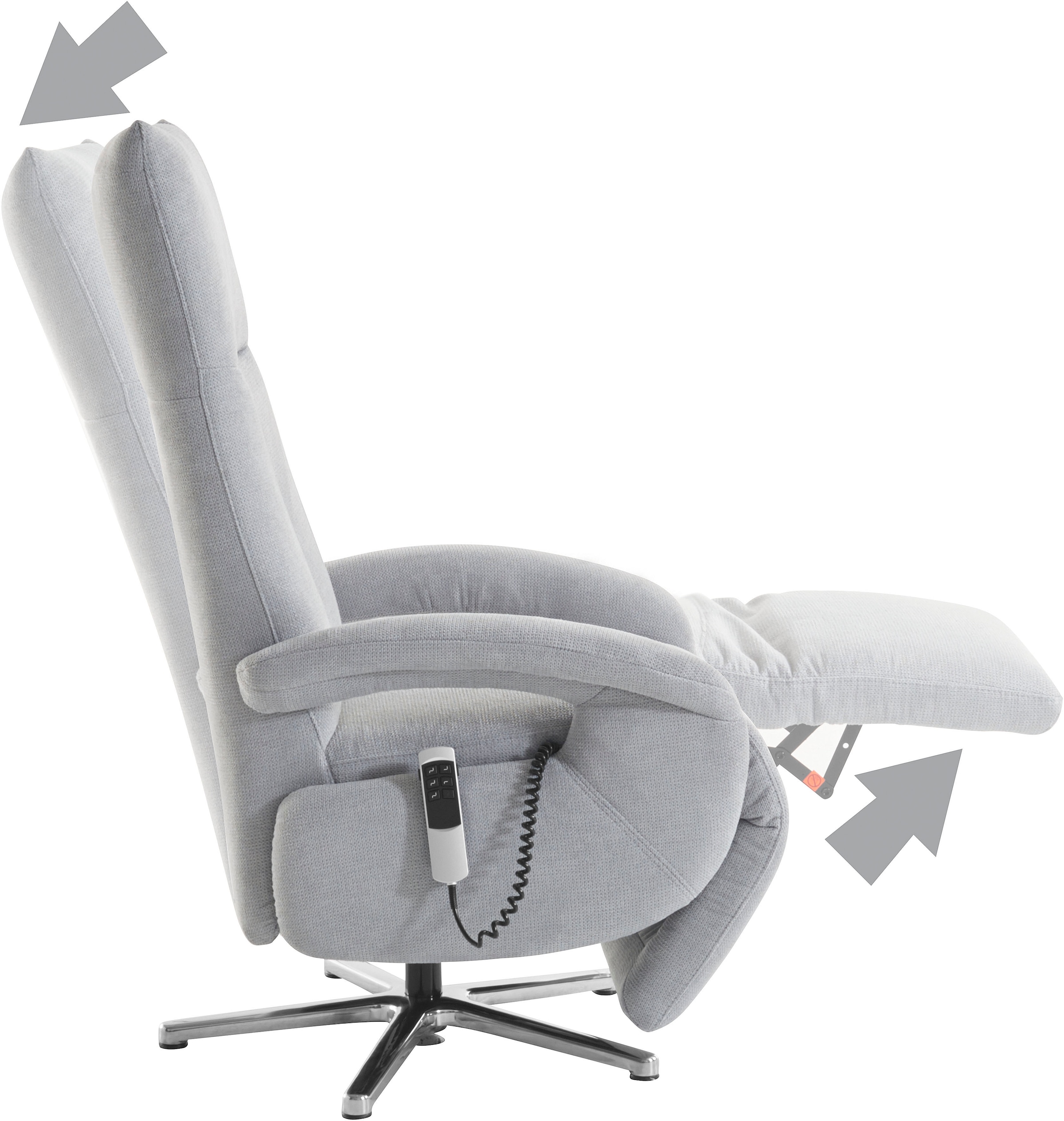 sit&more TV-Sessel »Tycoon mit Kopfteilverstellung und 360° Drehfunktion«, wahlweise manuell oder elektrischer Funktion, auch mit Akku (kabellos)