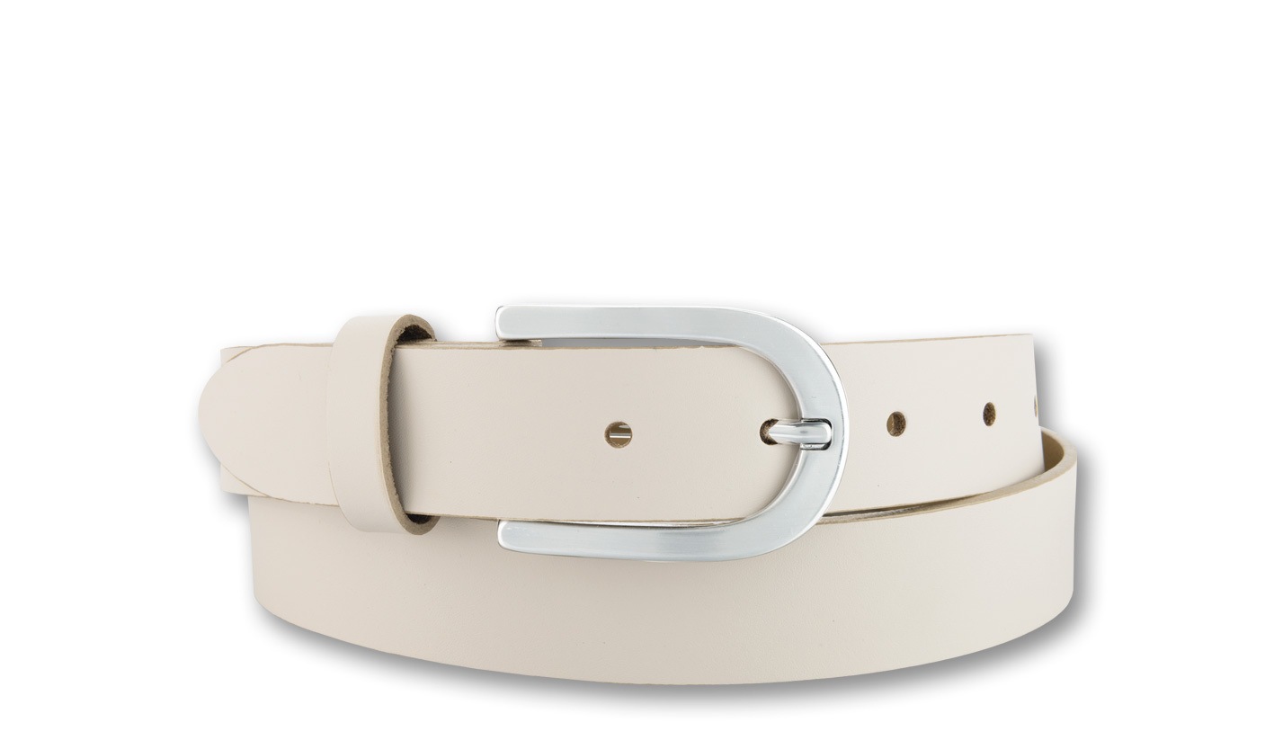 Ledergürtel BERND GÖTZ "Ledergürtel mit stilvoller Schließe in Hufeisenform", Damen, Gr. 90, beige, Rindsleder, Gürtel Ledergürtel