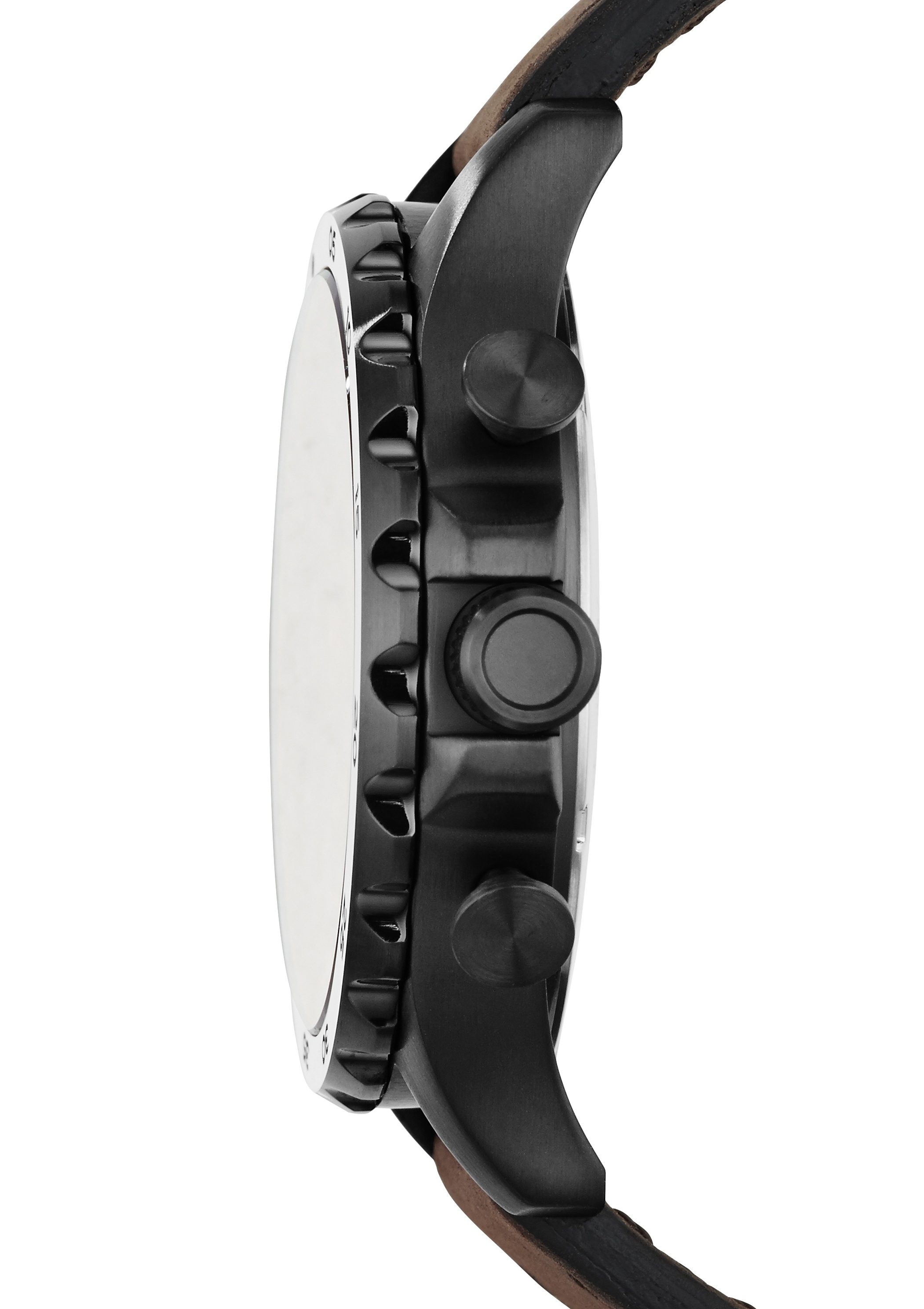 Fossil Chronograph »NATE«, Quarzuhr, Armbanduhr, Herrenuhr, Stoppfunktion, Lederarmband, Datum