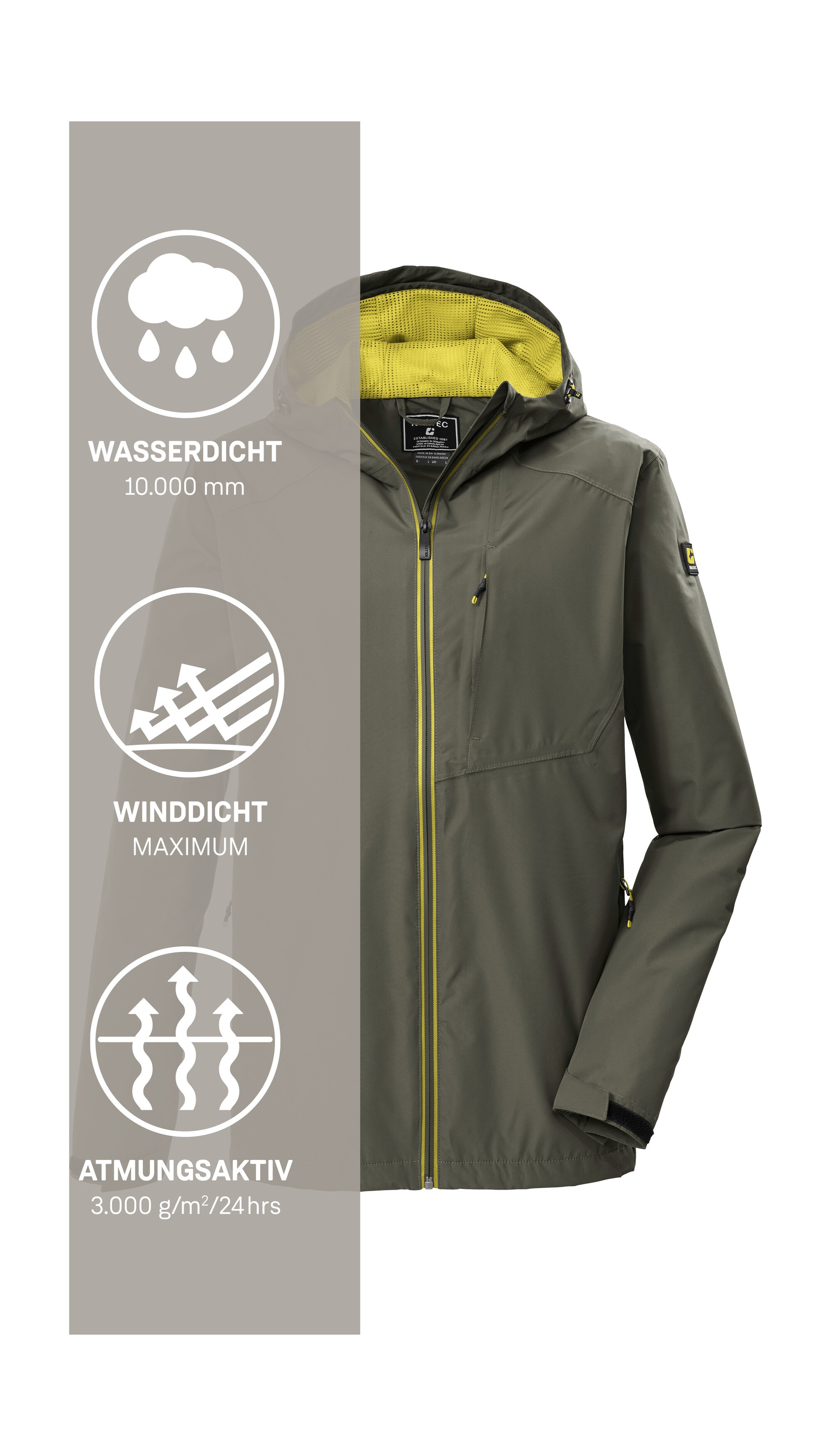 Killtec Funktionsjacke »KOS 56 MN JCKT« Leichte, wasserdichte Jacke, atmungsaktiv, kompakt verstaubar