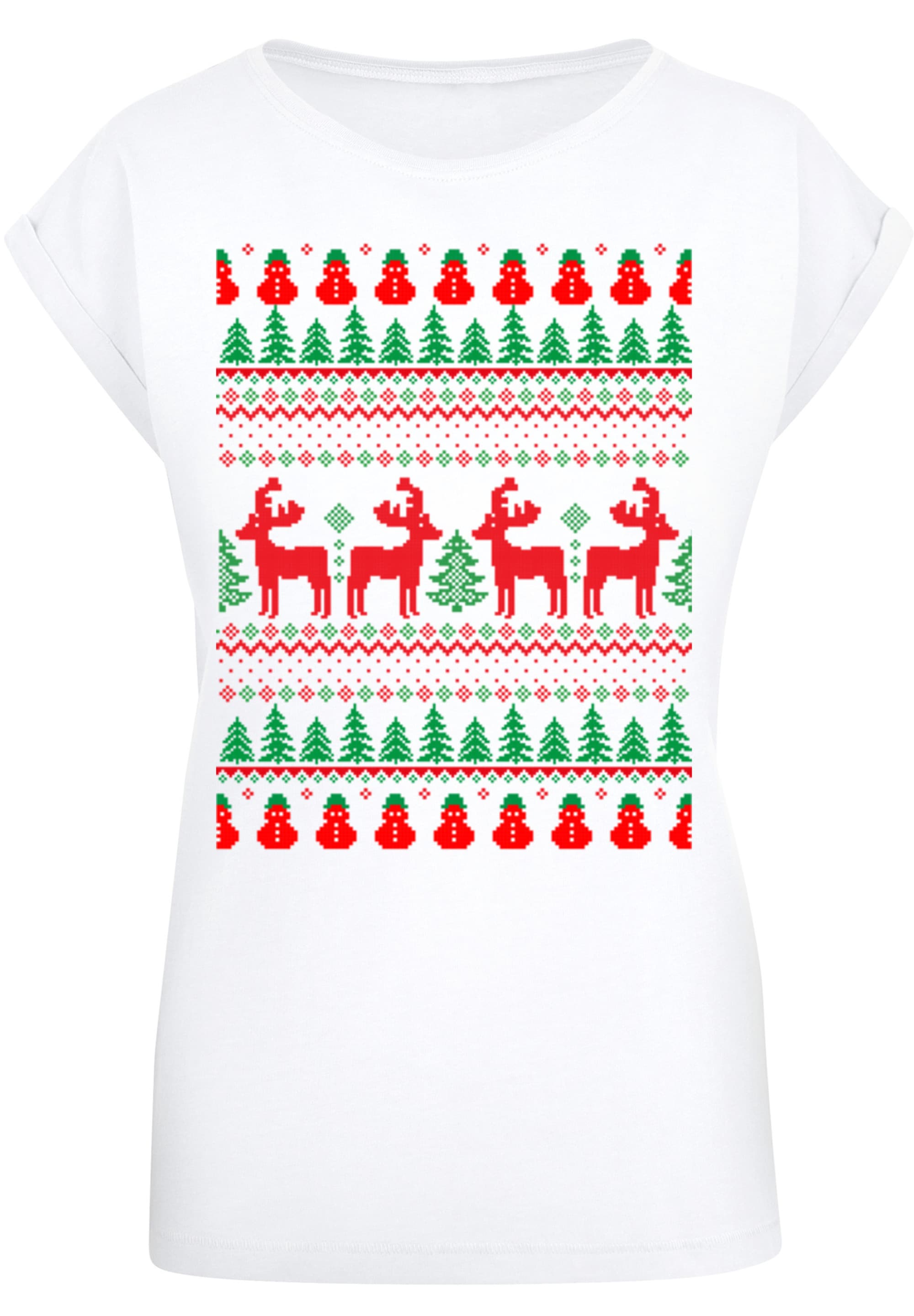 F4NT4STIC T-Shirt »Christmas Reindeers Weihnachten Muster«, Print