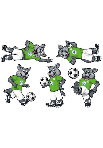 Wandtattoo »VfL Wolfsburg Wölfi Set«, (1 St.)