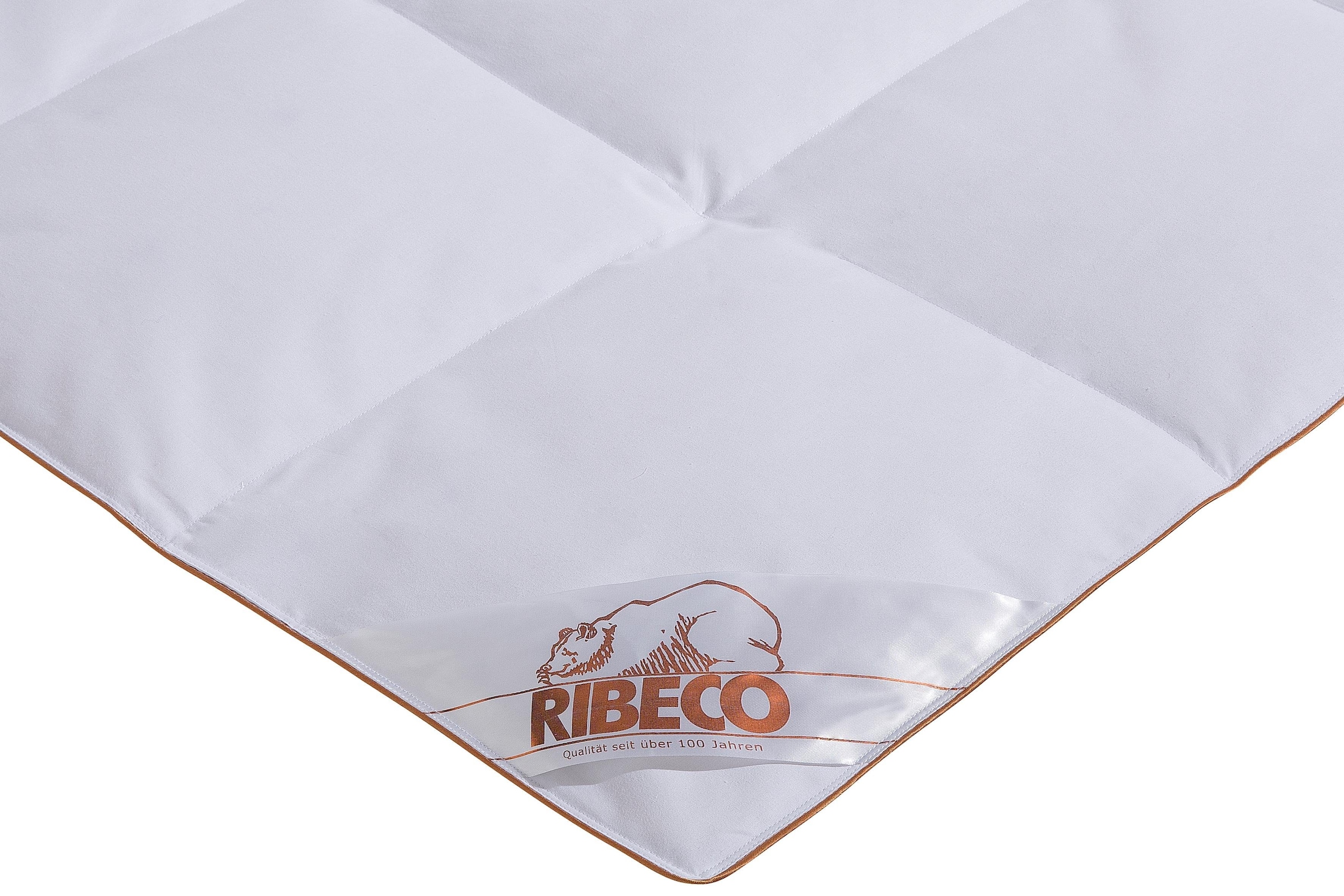RIBECO Gänsedaunenbettdecke »Kalle«, leicht, Füllung Gänsedaunen & -federn, Bezug 100% Baumwolle, (1 St.), pflegeleicht!