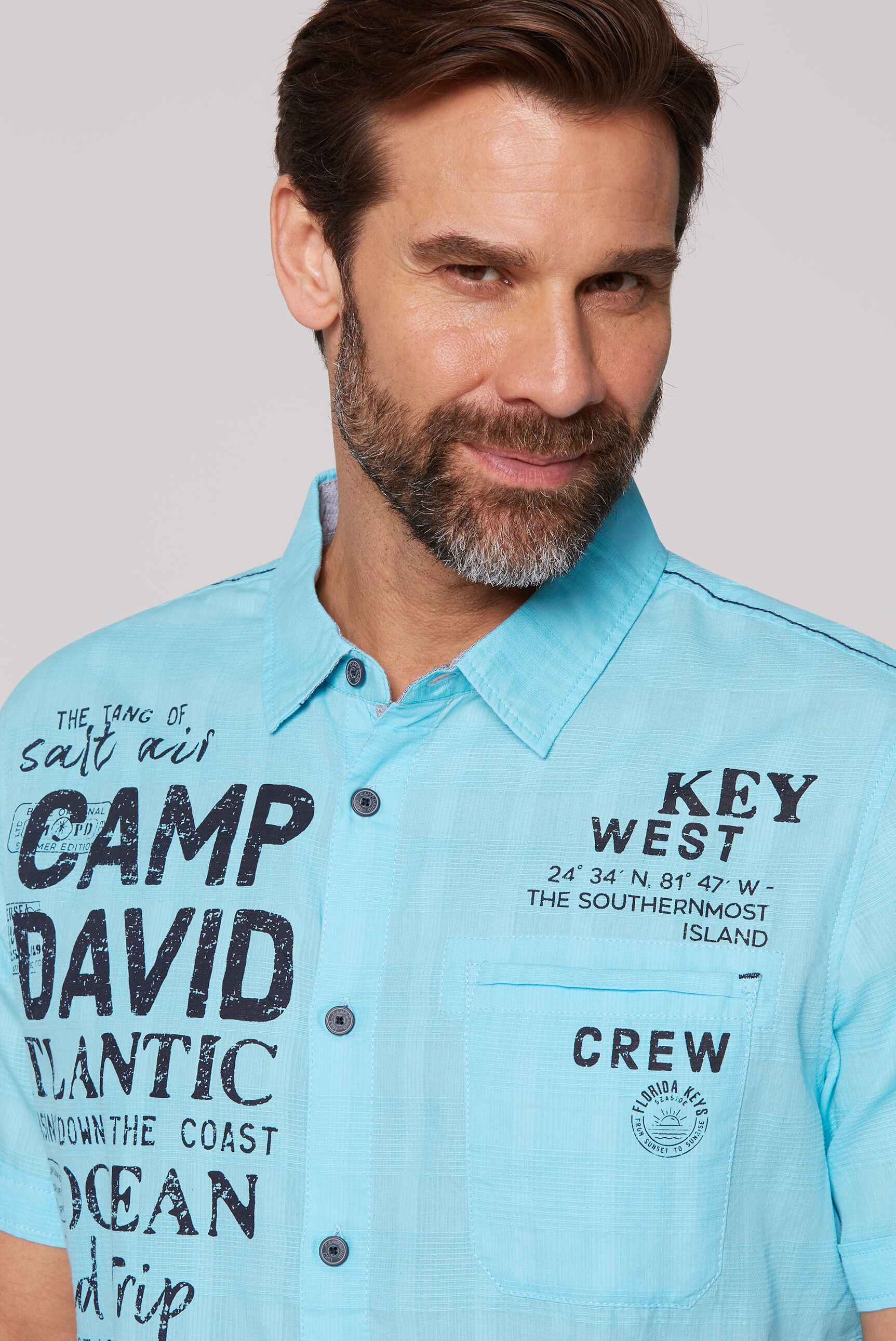 CAMP DAVID Kurzarmhemd, mit Karo-Struktur