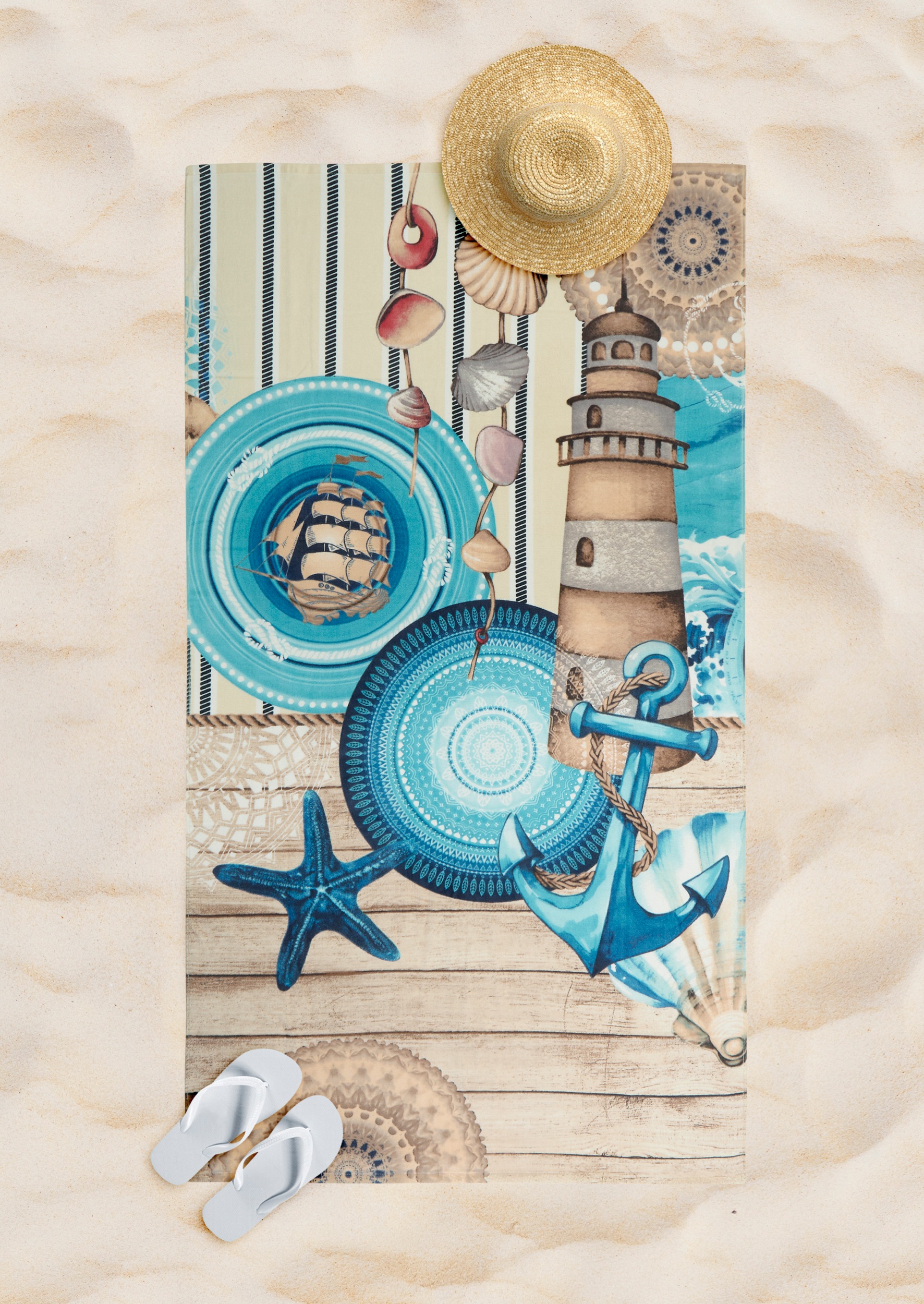 hip Strandtuch "Aldiana" Hip Strandtuch, Baumwolle, Frotteevelours, 100x180 günstig online kaufen