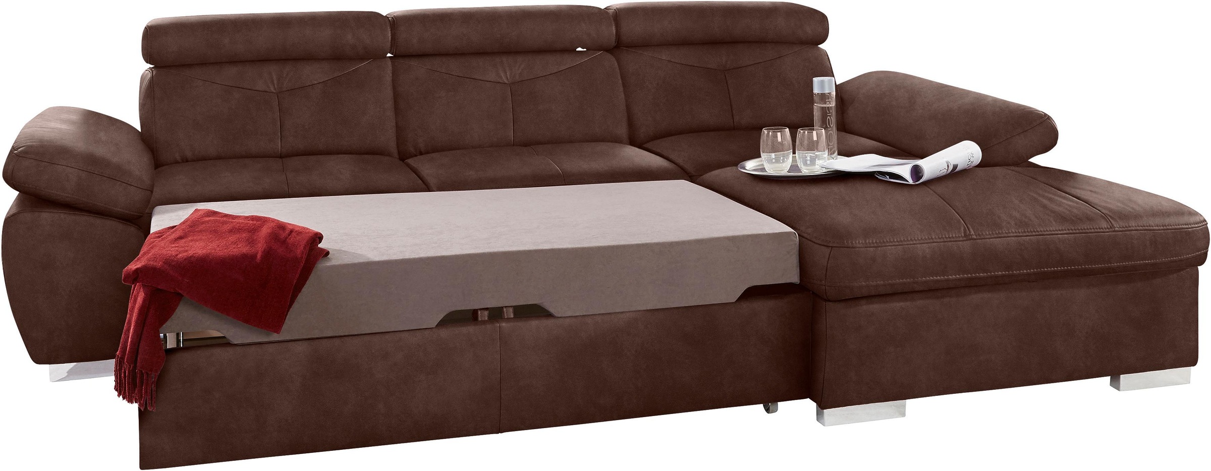 exxpo - sofa fashion Ecksofa "Spring, super bequem, mit Armteil- und Kopfte günstig online kaufen