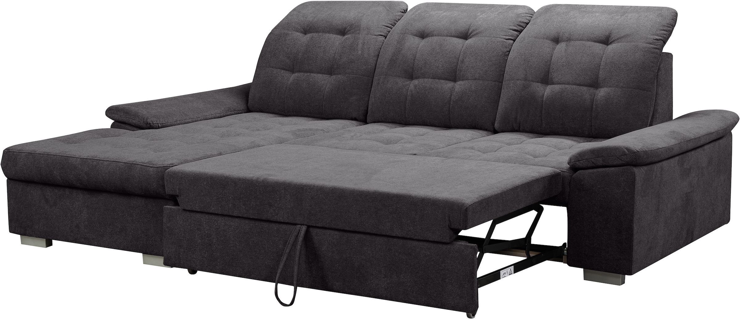 WERK2 Ecksofa Carmen, Sofa, Eckcouch mit Schlaffunktion, Bettkasten und Sitztiefenverstellung