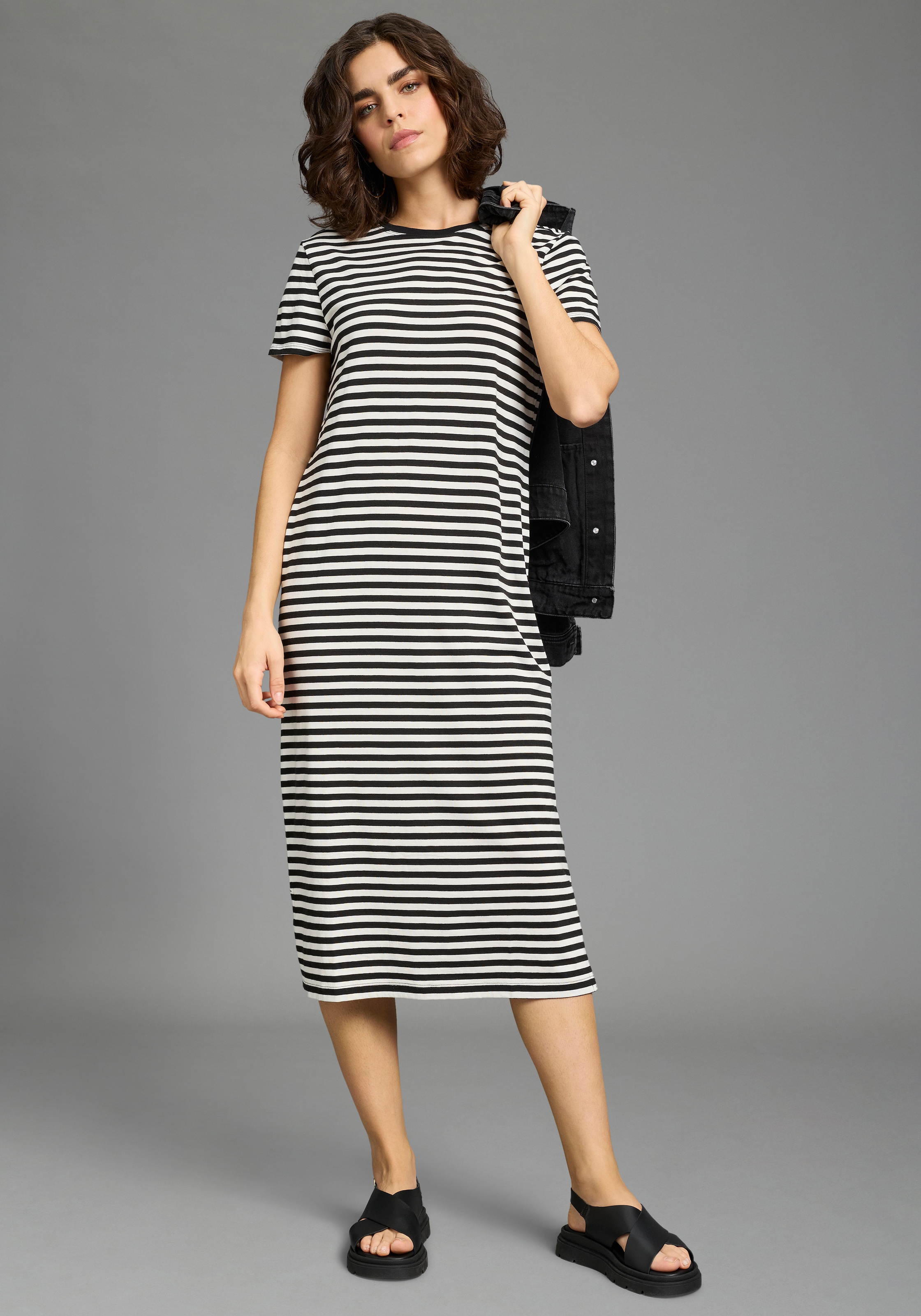 Flashlights Shirtkleid wadenlange Schnittform, aus Single Jersey, mit gestr günstig online kaufen