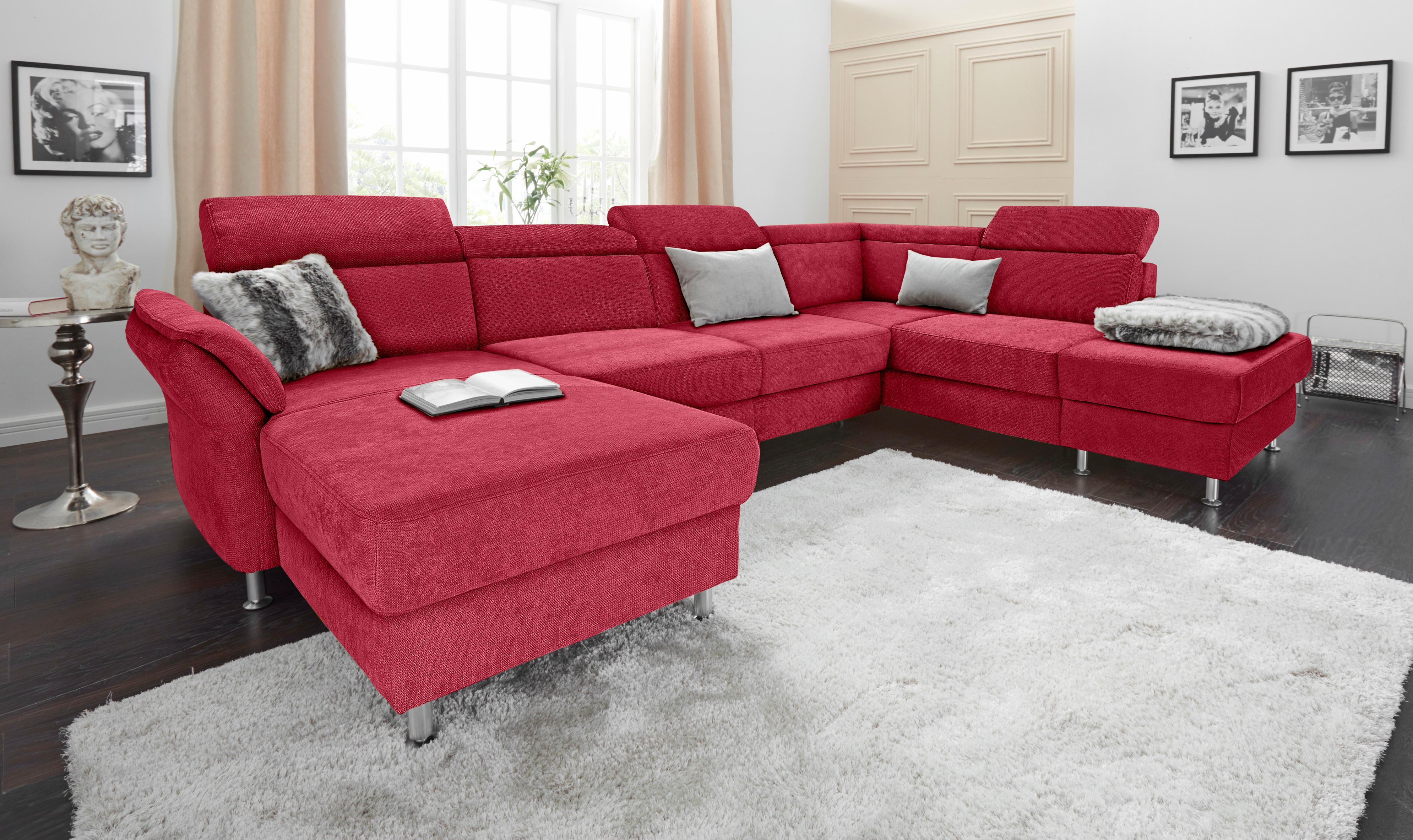 sit&more Wohnlandschaft "Avignon U-Form" optional Schlaffunktion & Stauraum, inklusive Kopfteilverstellung