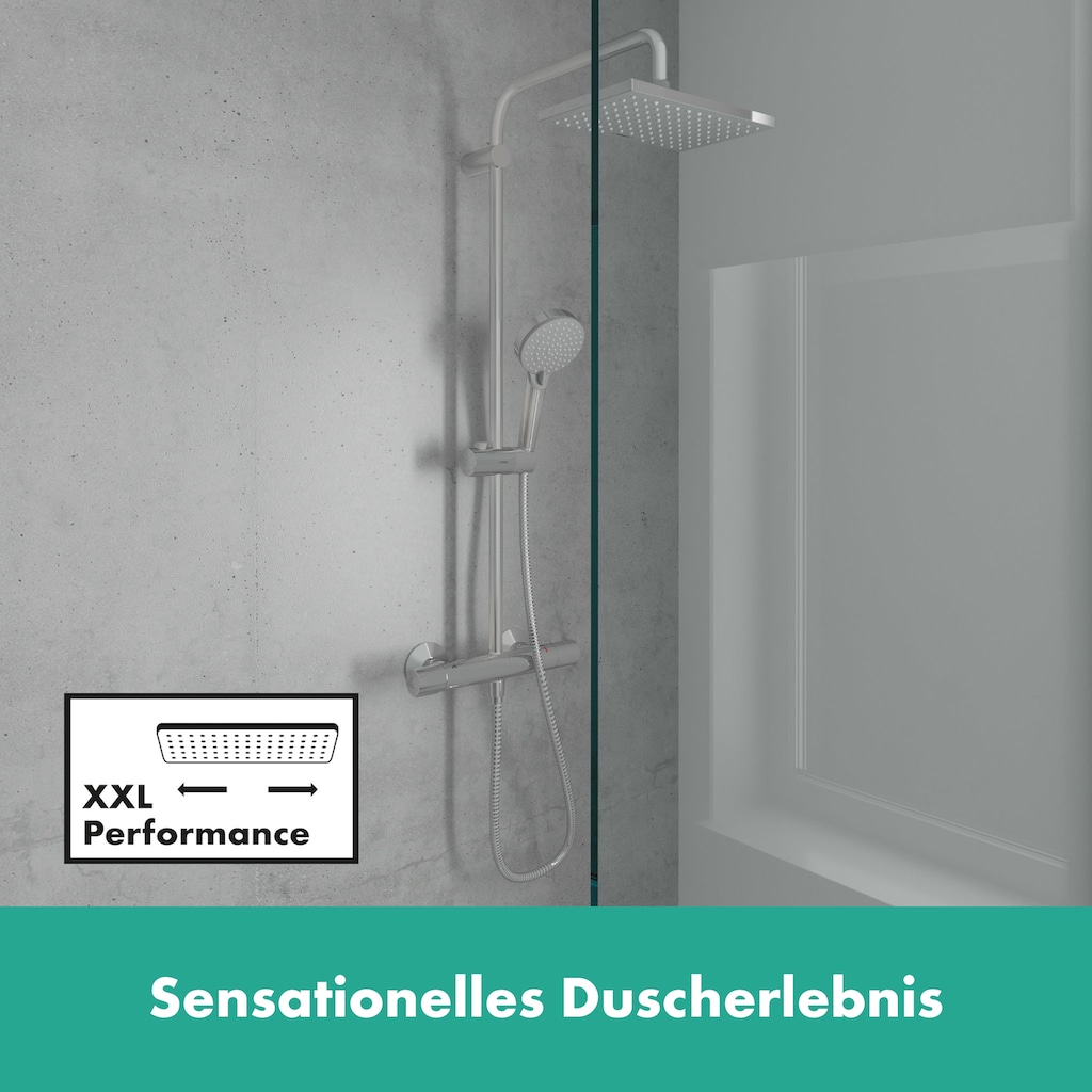 hansgrohe Duschsystem, (Komplett-Set), 23cm, mit Thermostat