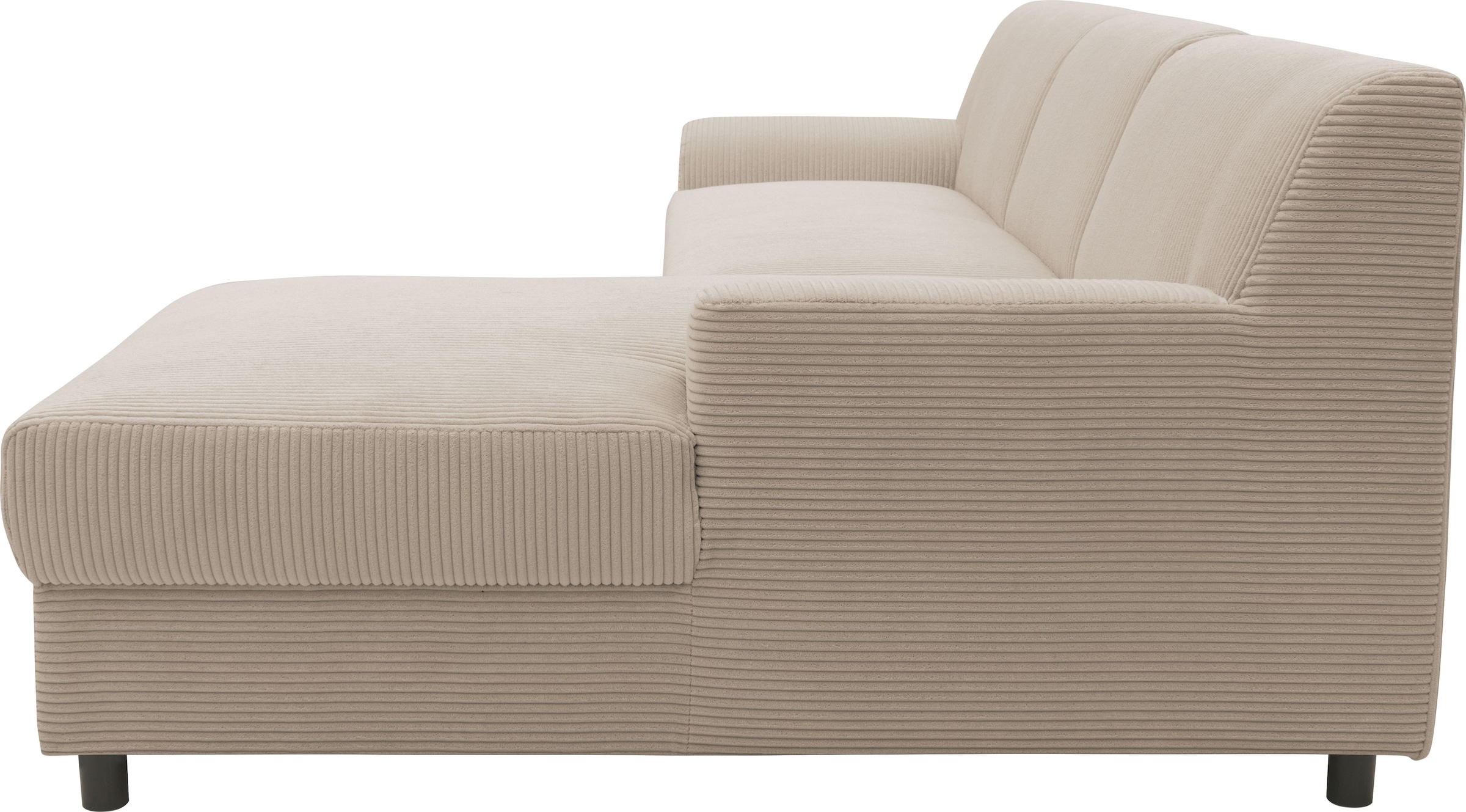 INOSIGN Ecksofa »Turah 2, L-Form, in Cord u. wasserabweisender Microfaser, Federkern«, B/T/H: 241/146/79 cm, incl. Zierkissen, wahlweise mit Bettfunktion