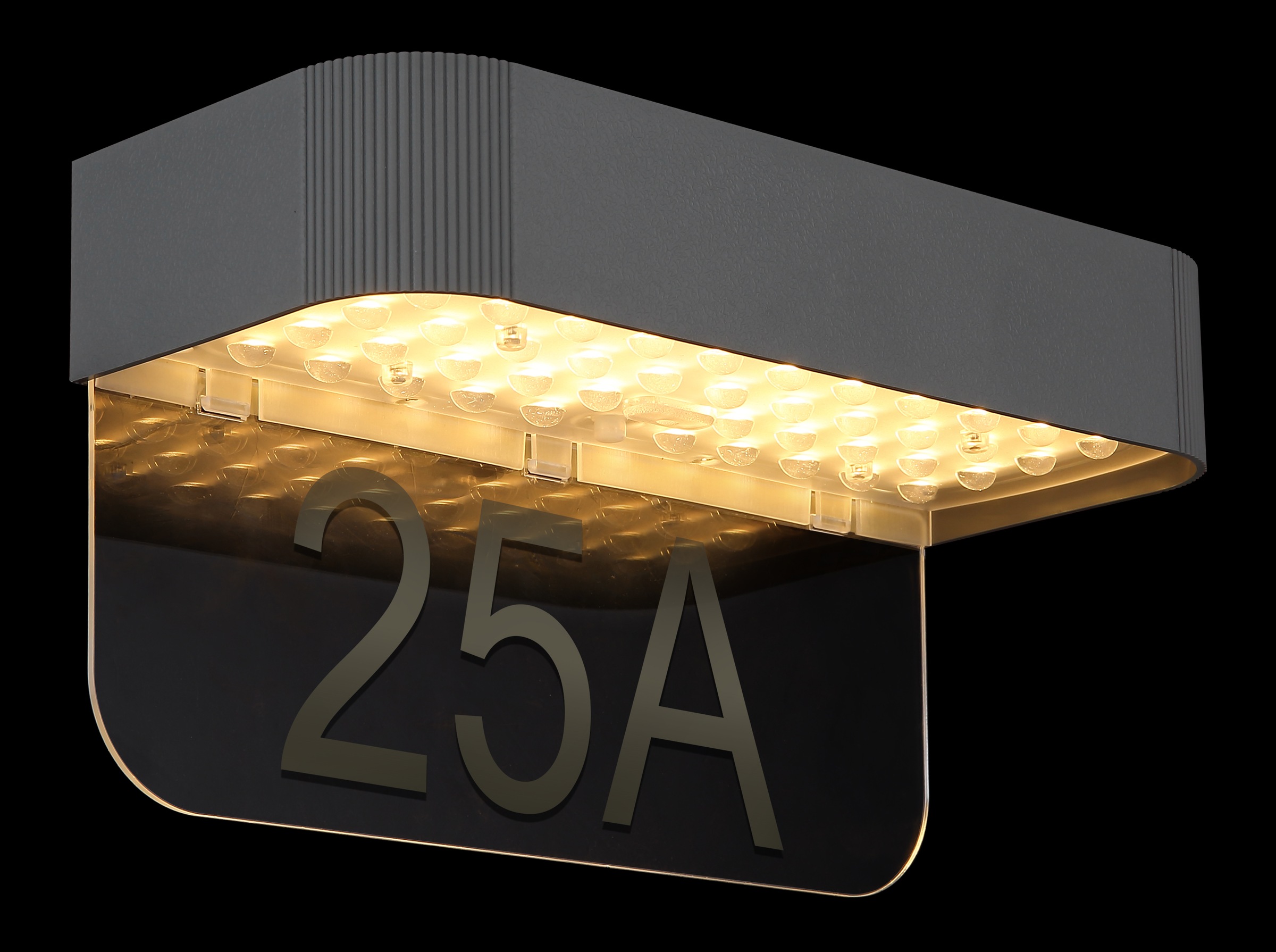 GLOBO LIGHTING LED Solarleuchte »SOLARLEUCHTE KUNSTSTOFF GRAU, 1XLED-Modul« LED-Modul 1 Stk. Warmweiß Solarleuchte grau matt mit Sensor, IP54, 3 Leuchtstufen, Akku