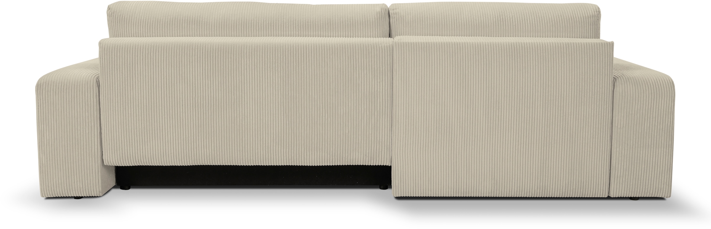 WERK2 Ecksofa »Hugo-L L-Form«, Design Ecksofa in Cord mit Schlaffunktion & Bettkasten