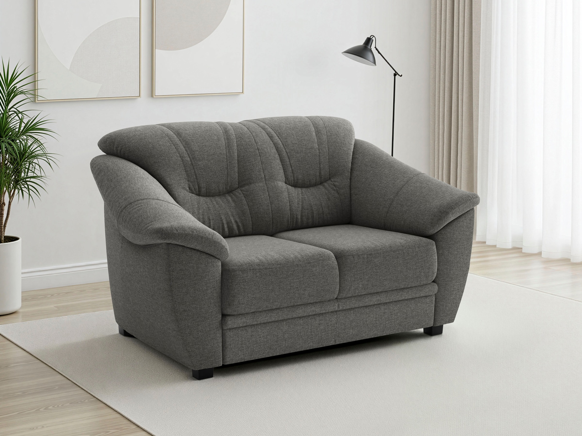 sit&more 2-Sitzer "Savona B: 148cm, Komfort Sitz, große Stoff + Lederauswahl" mit Federkern