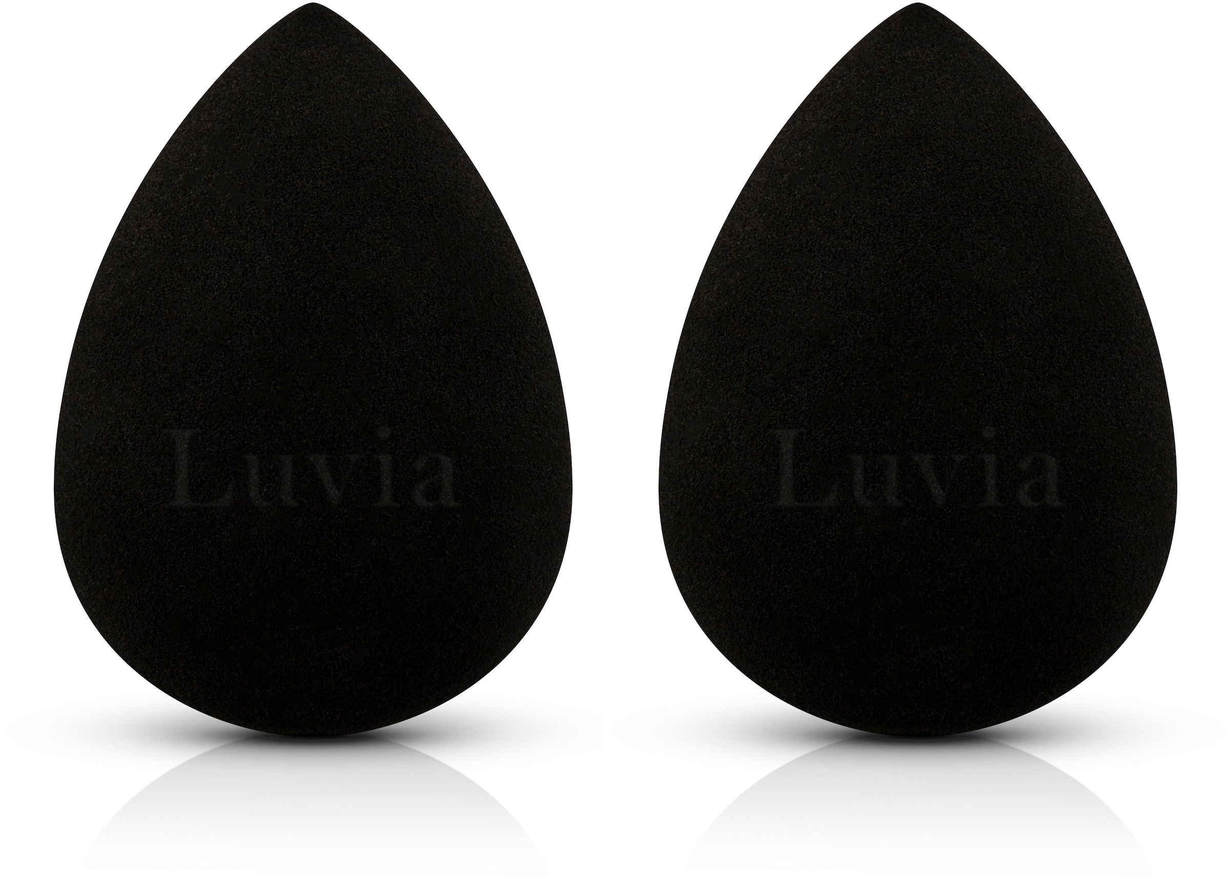 Luvia Cosmetics Make-up Schwamm »Make-up Blending Sponge Set-Black«, (2 tlg.), Ultraweiche Oberfläche für ein makelloses und gleichmäßiges Finish.
