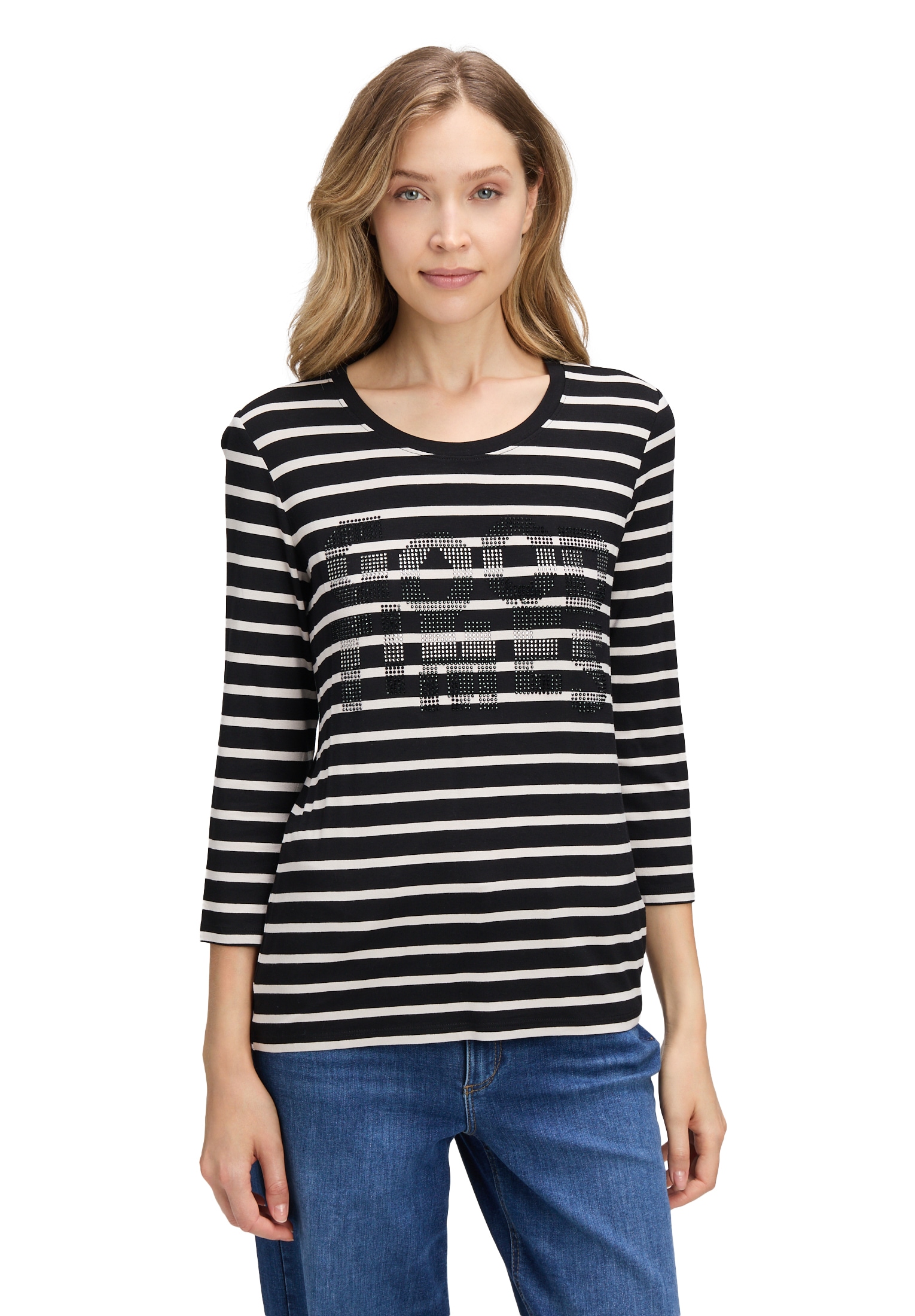 Betty Barclay 3/4-Arm-Shirt "Damen Ringelshirt mit Schmucksteinen" 1 Stk. t günstig online kaufen