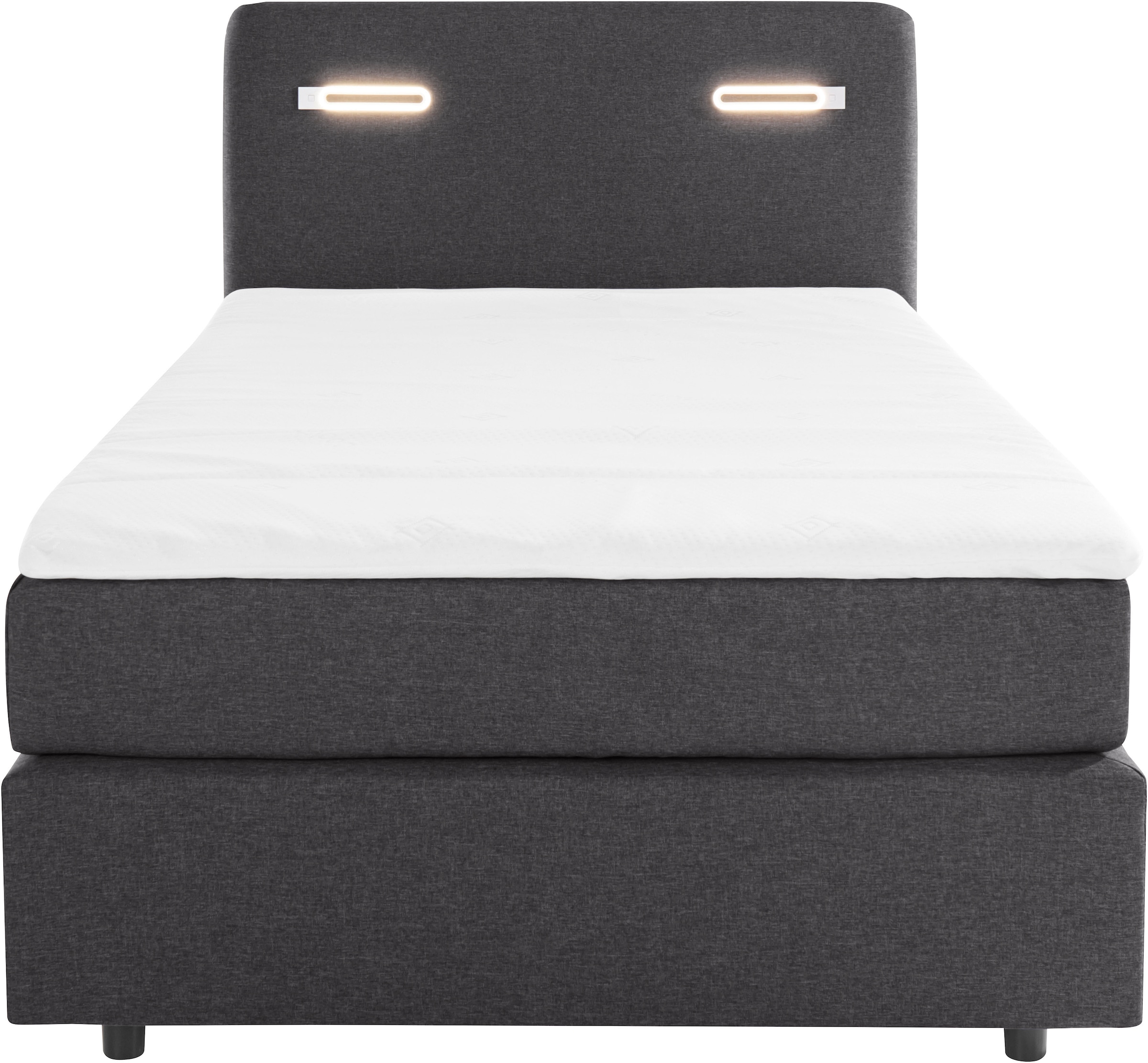 INOSIGN Boxbett »Luan«, Schubkästen, LED-Beleuchtung und Topper, in Breite 120 cm und 180 cm