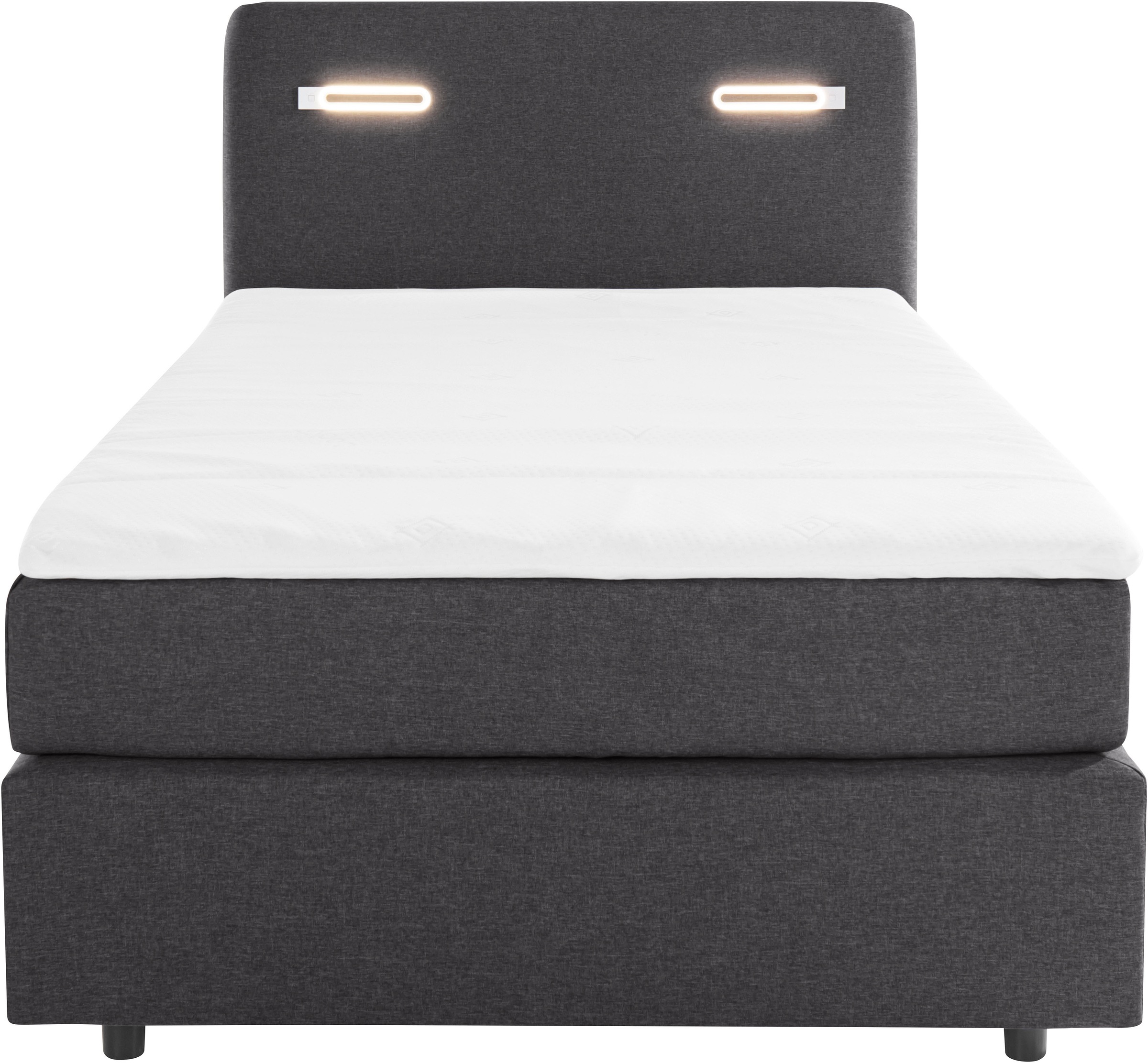 Boxbett HOME AFFAIRE "Luan", grau (anthrazit), B:127cm L:211cm, Komplettbetten, Boxspringbett, Schubkästen, LED-Beleuchtung und Topper, in Breite 120 cm und 180 cm 8