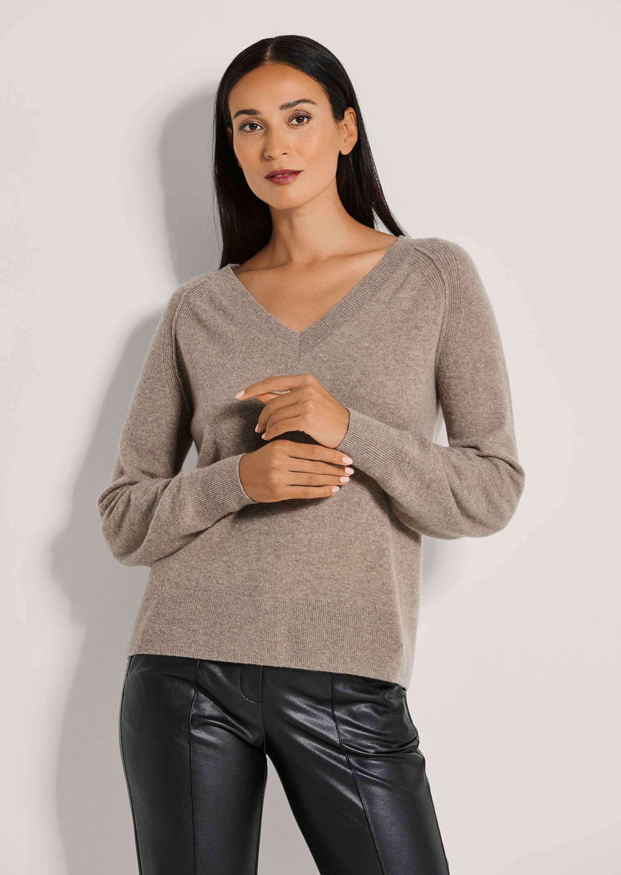 MADELEINE Longpullover "Pullover V-Pullover mit Kaschmir" günstig online kaufen
