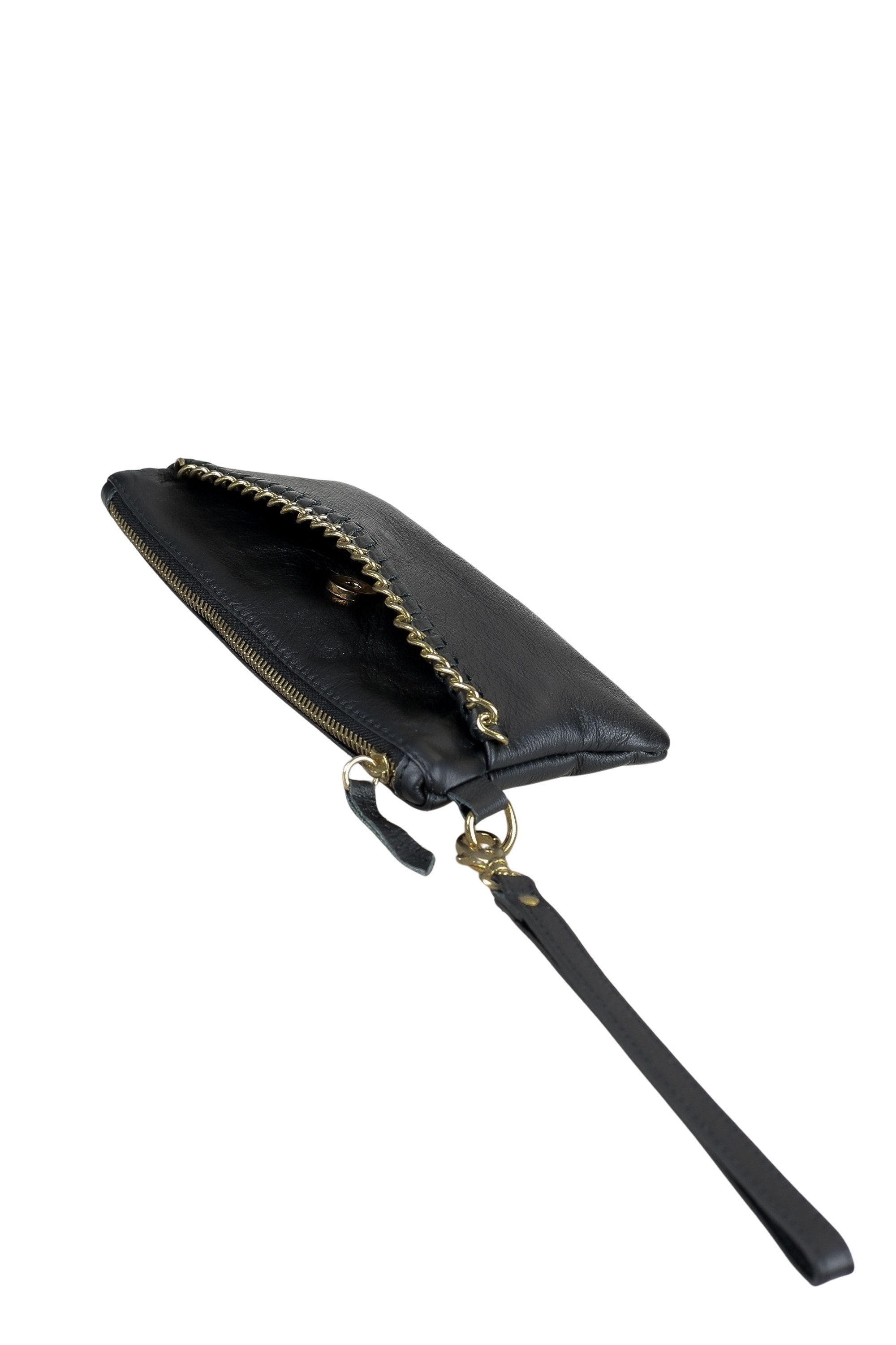 COLLEZIONE ALESSANDRO Clutch »Dubai«, aus Leder mit goldenen Metallen