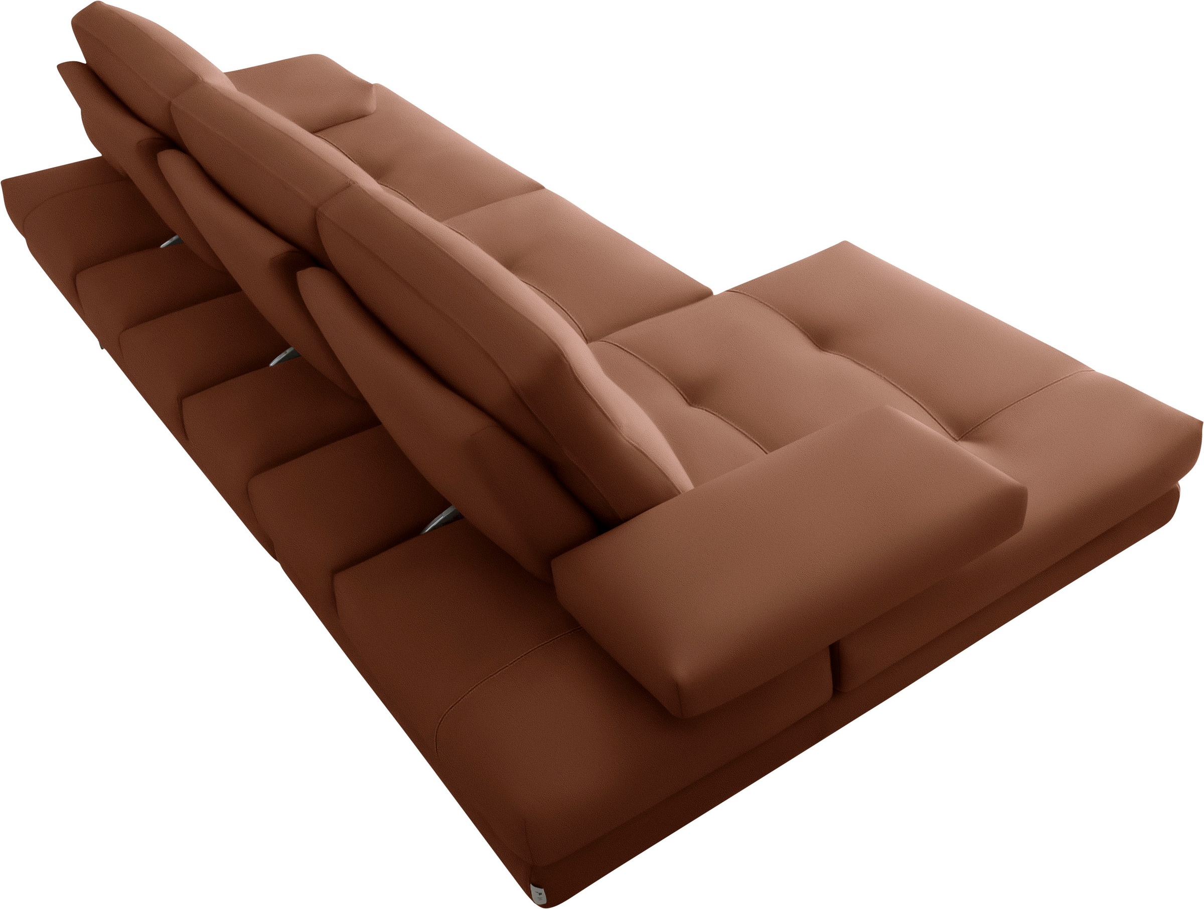 CALIA ITALIA Ecksofa »Toby Wing, L-Form, Designsofa mit sensationellem Sitzkomfort«, inklusive Sitztiefenverstellung, Füße in chrom glänzend