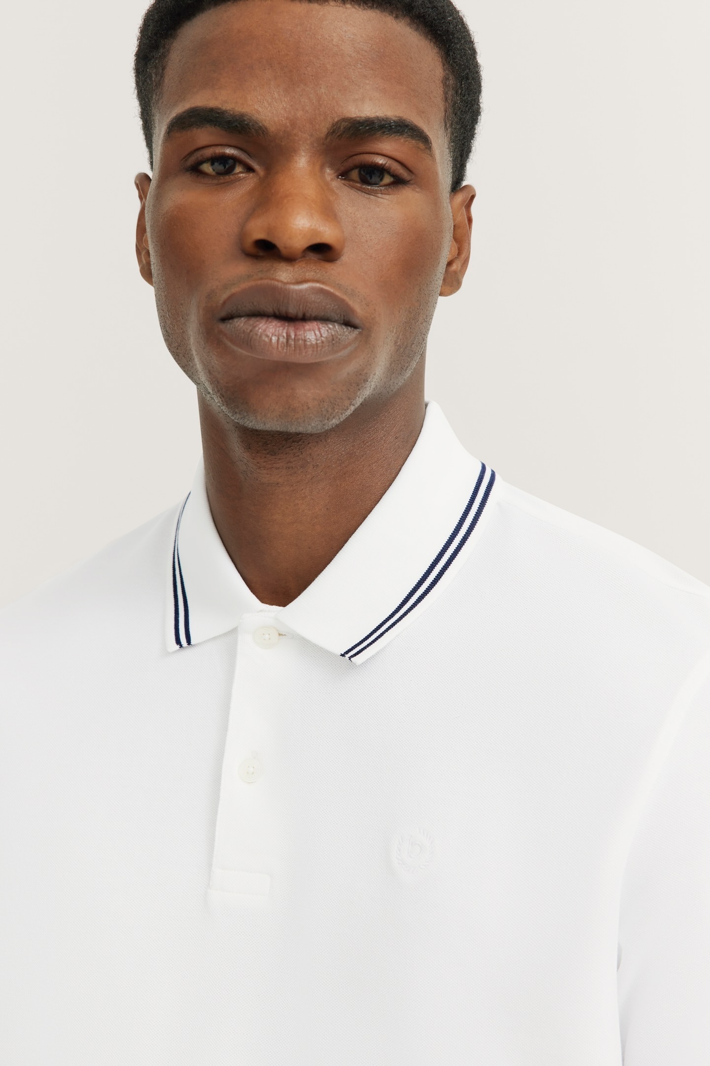 Poloshirt BUGATTI, Herren, Gr. 3XL, weiß (10, weiß), 100% Baumwolle, unifarben, normal, ohne Ausschnitt, Rippbündchen, Shirts, mit Kontraststreifen und Bruststickerei 3