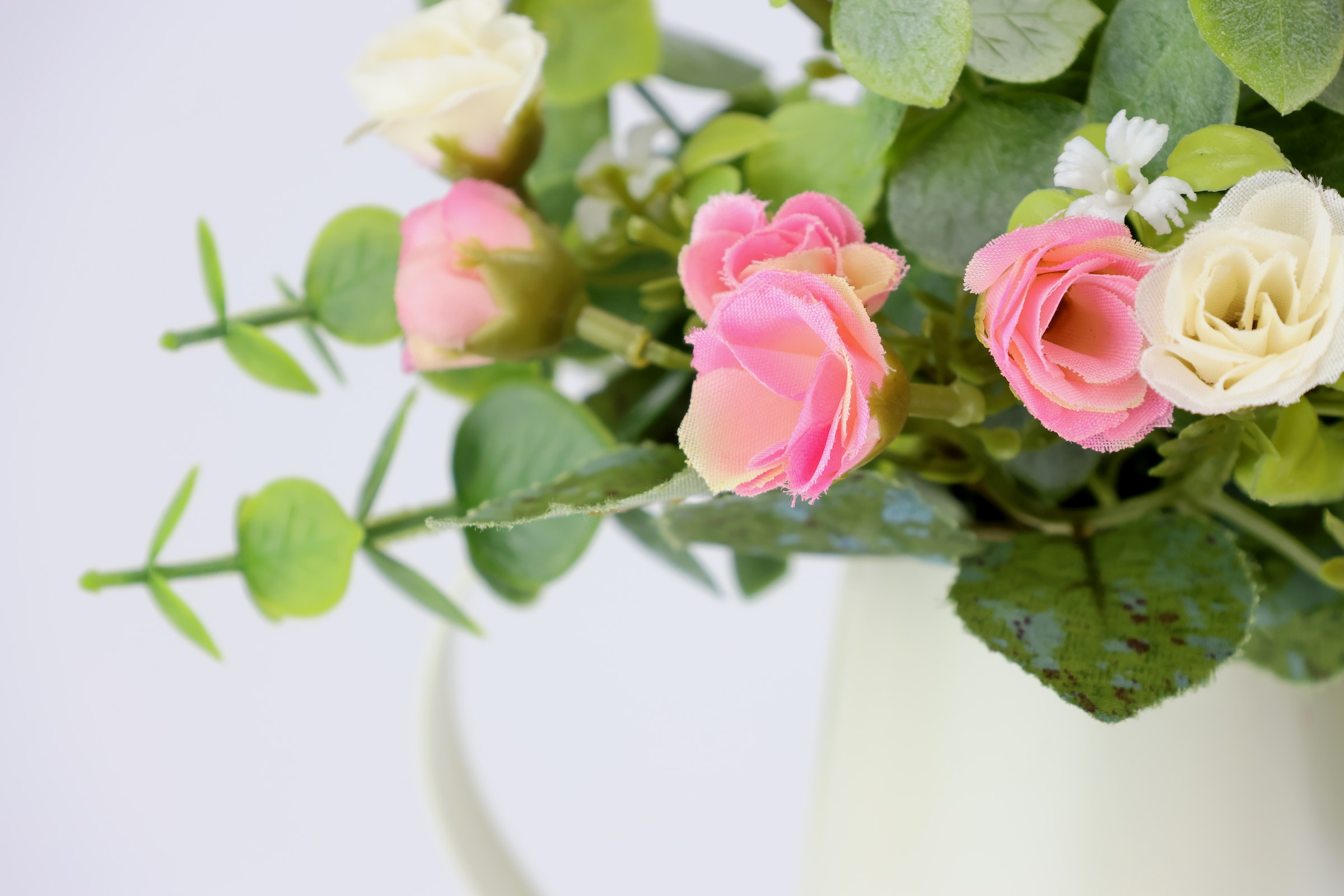 I.GE.A. Kunstblume »Wildrosen-Busch in Gießkanne«, Rose künstlich Kunstrose Blume Hochzeitsdeko Tischdeko Blumendeko Deko