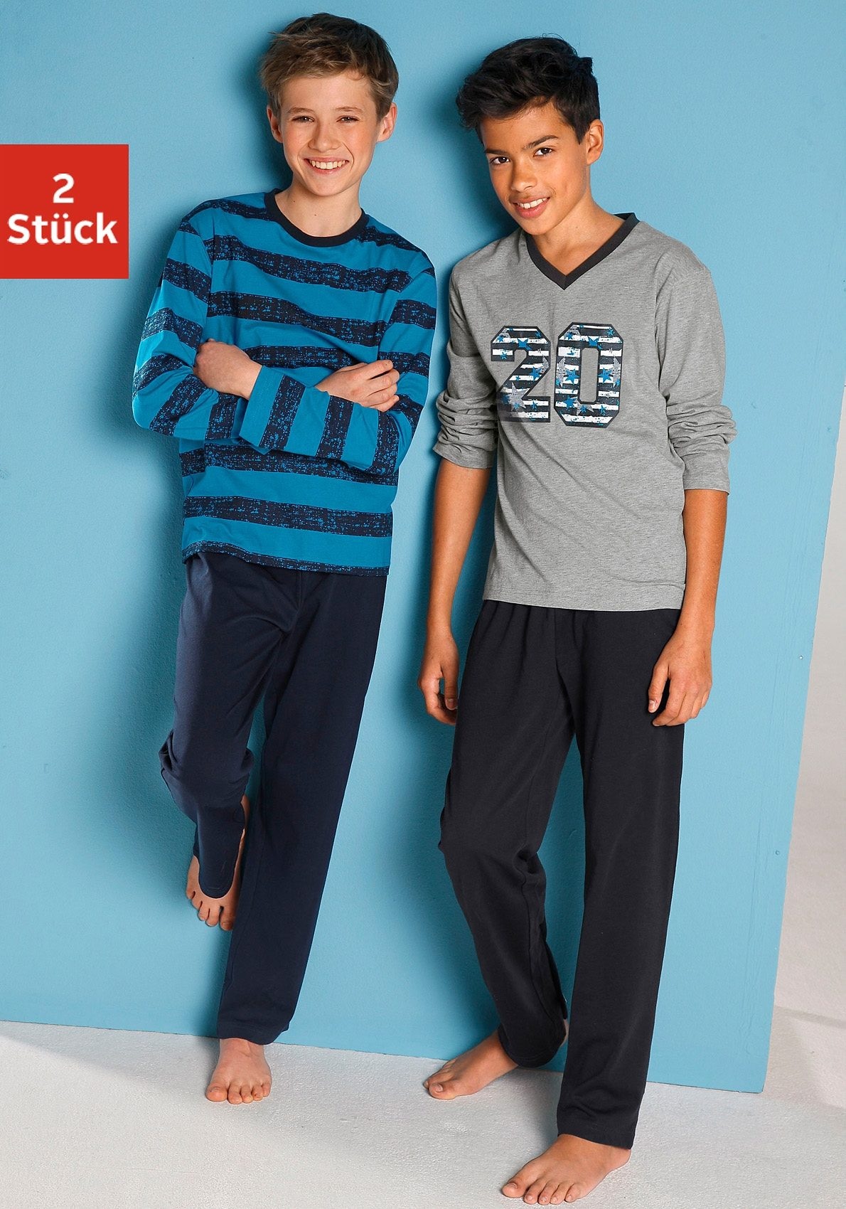 Pyjama | BAUR mit (2-tlg.) elastischem kaufen online Bündchen