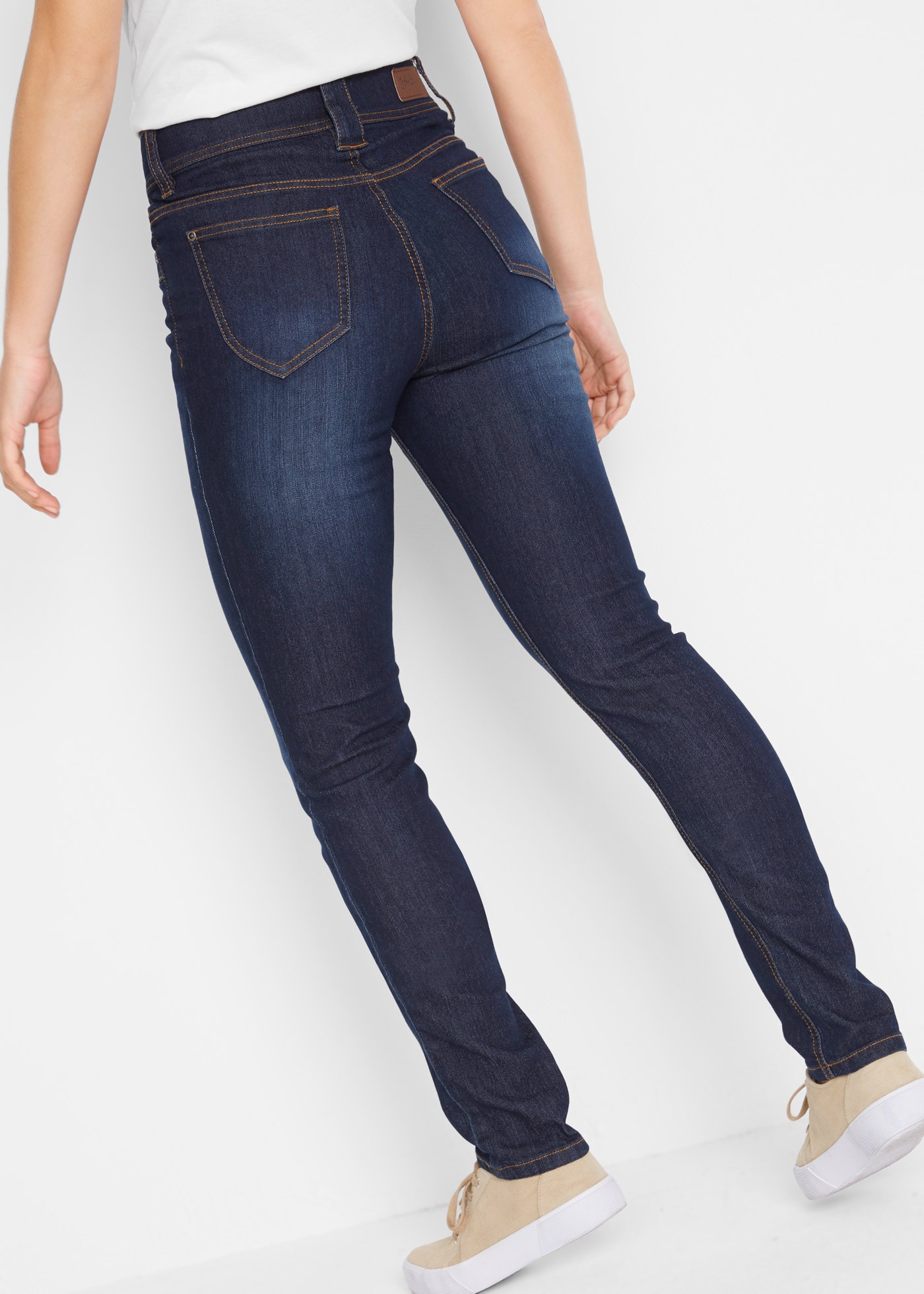 bonprix Slim-fit-Jeans "Slim-Fit-Jeans High Waist, Komfort-Stretch" mit Tas günstig online kaufen
