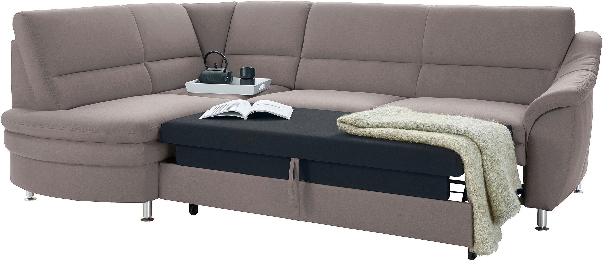 sit&more Ecksofa »Cardoso L-Form«, mit Federkern, wahlweise mit Bettfunktion und Schubkasten