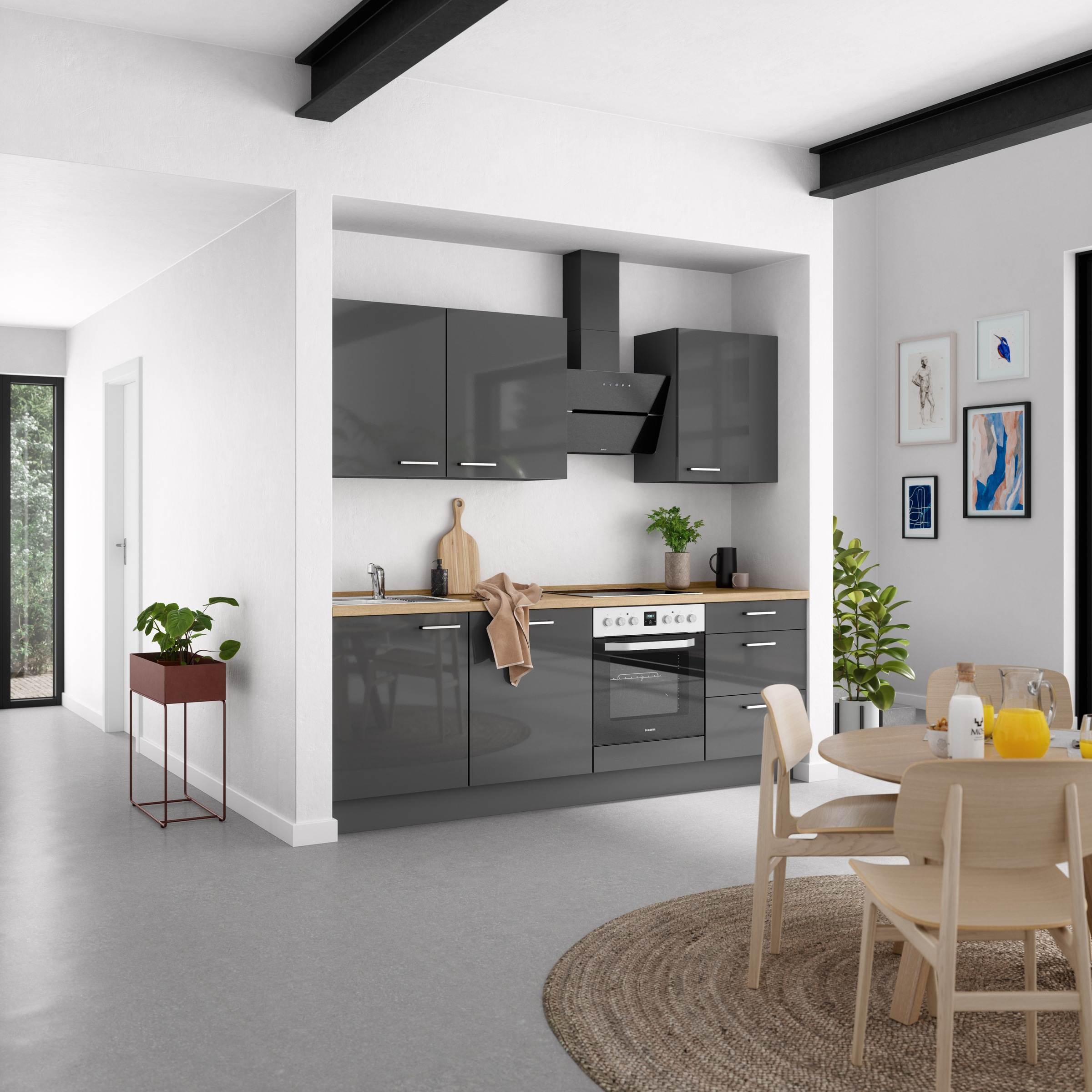 nobilia® Küchenzeile »"Flash II"«, vormontiert, Ausrichtung wählbar, Breite 240 cm, wahlw. mit E-Geräten