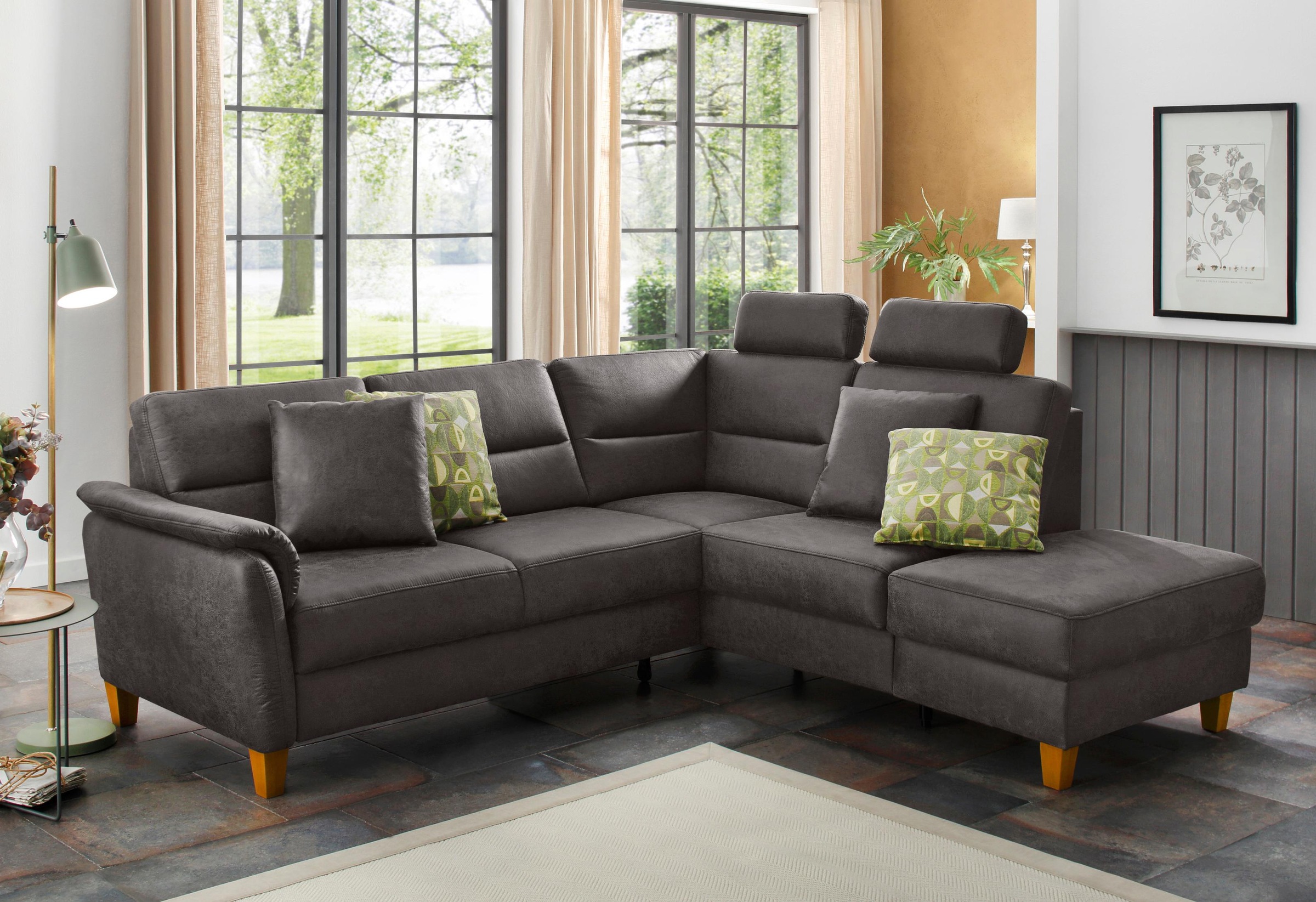 Home affaire Ecksofa "Palmera L-Form, B: 236 cm" optional Bettfunktion & Be günstig online kaufen