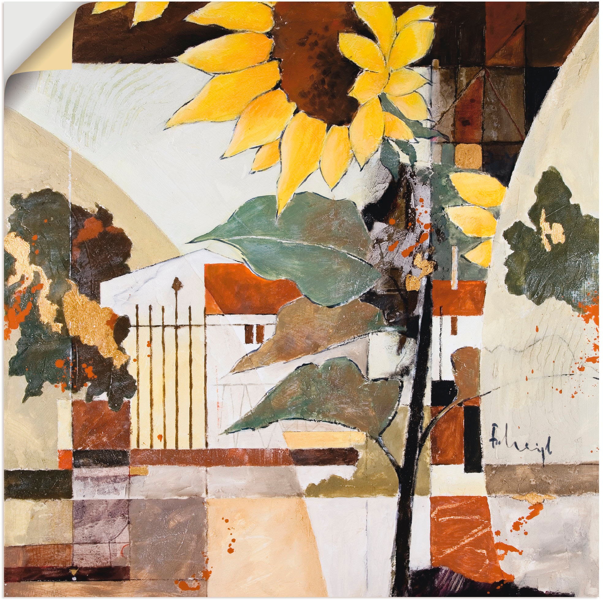 Artland Wandfolie »Sonnenblumen I«, Blumen, (1 St.), selbstklebend