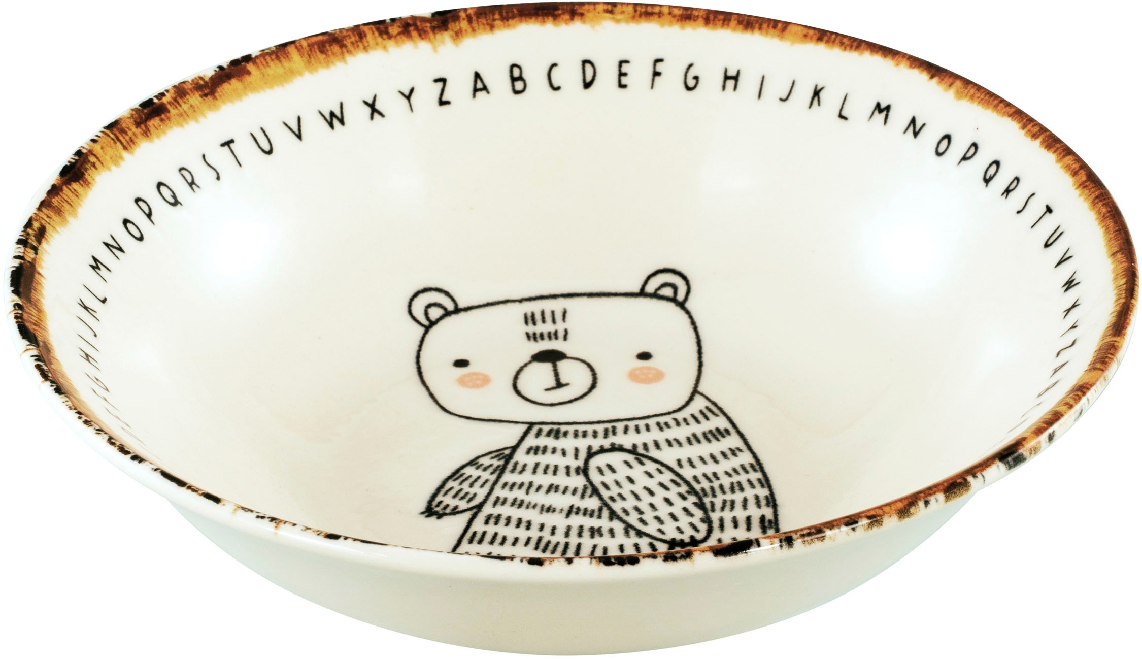 CreaTable Müslischale »Freunde des Waldes, Schale 18,5 cm, 4-tlg.« 4 aus Steinzeug Unregelmäßig gefärbter Rand, Unikat