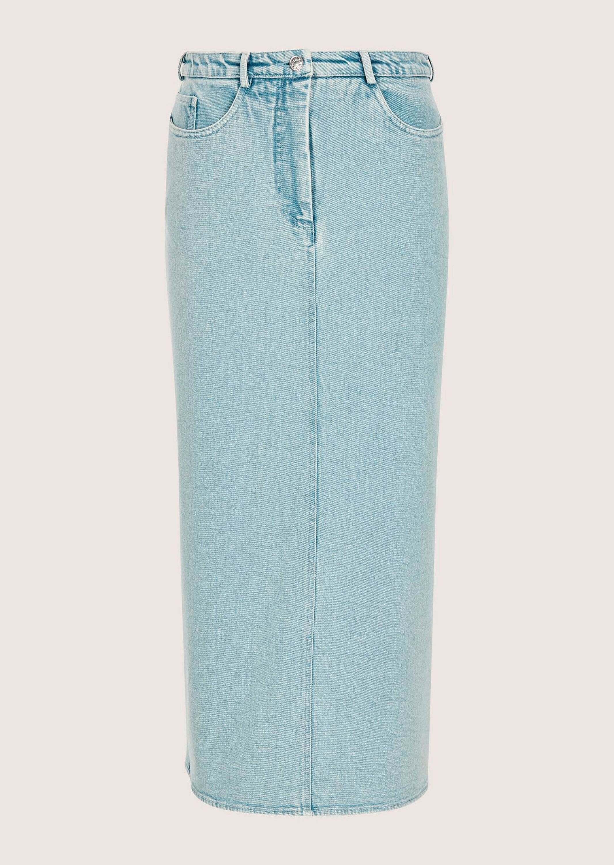MADELEINE Regular-fit-Jeans "Jeansrock Midirock mit Formbund" Jeansrock in Midilänge