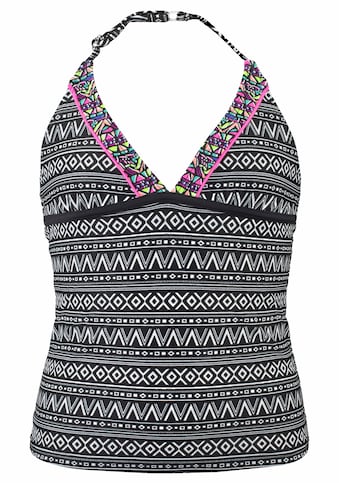 Tankini, mit Ethnodruck und Kontrastdetails