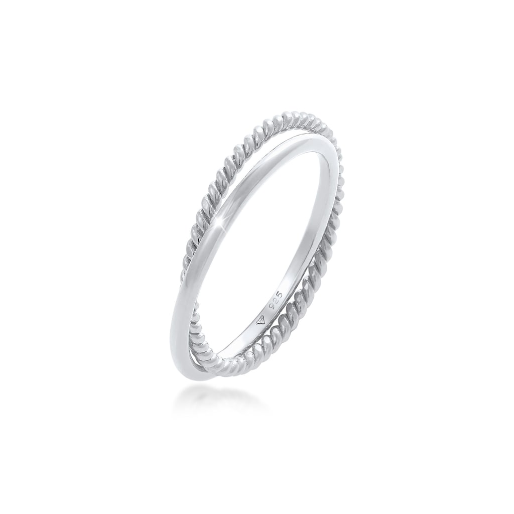 Elli Fingerring »Wickelring Klassik Fein Gedreht 925 Silber«