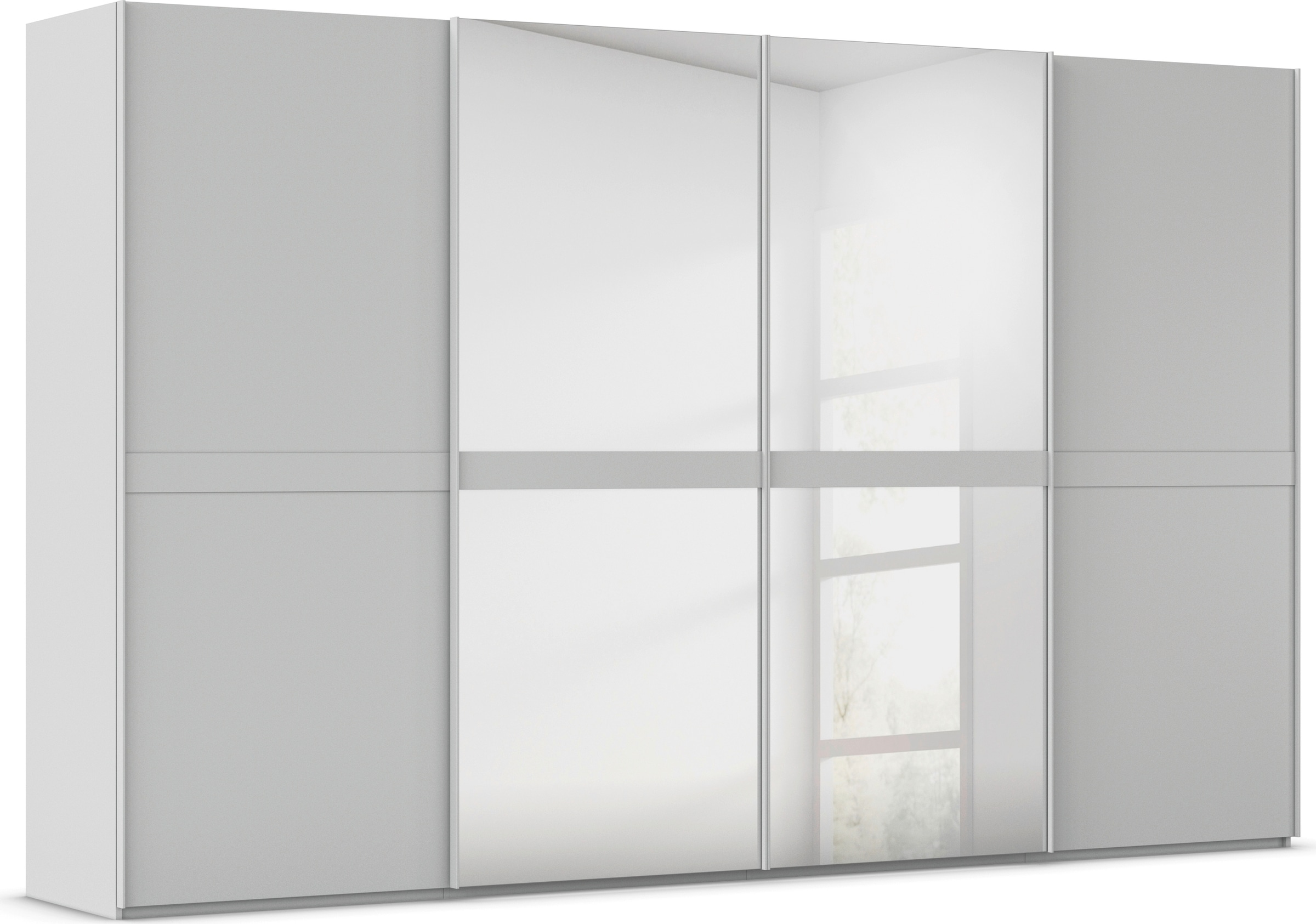 rauch "Kleiderschrank Schrank Garderobe Schlafzimmerschrank SCALE-LINE" edle Optik mit Bauchbinde in Korpusfarbe mit Spiegel MADE IN GERMANY