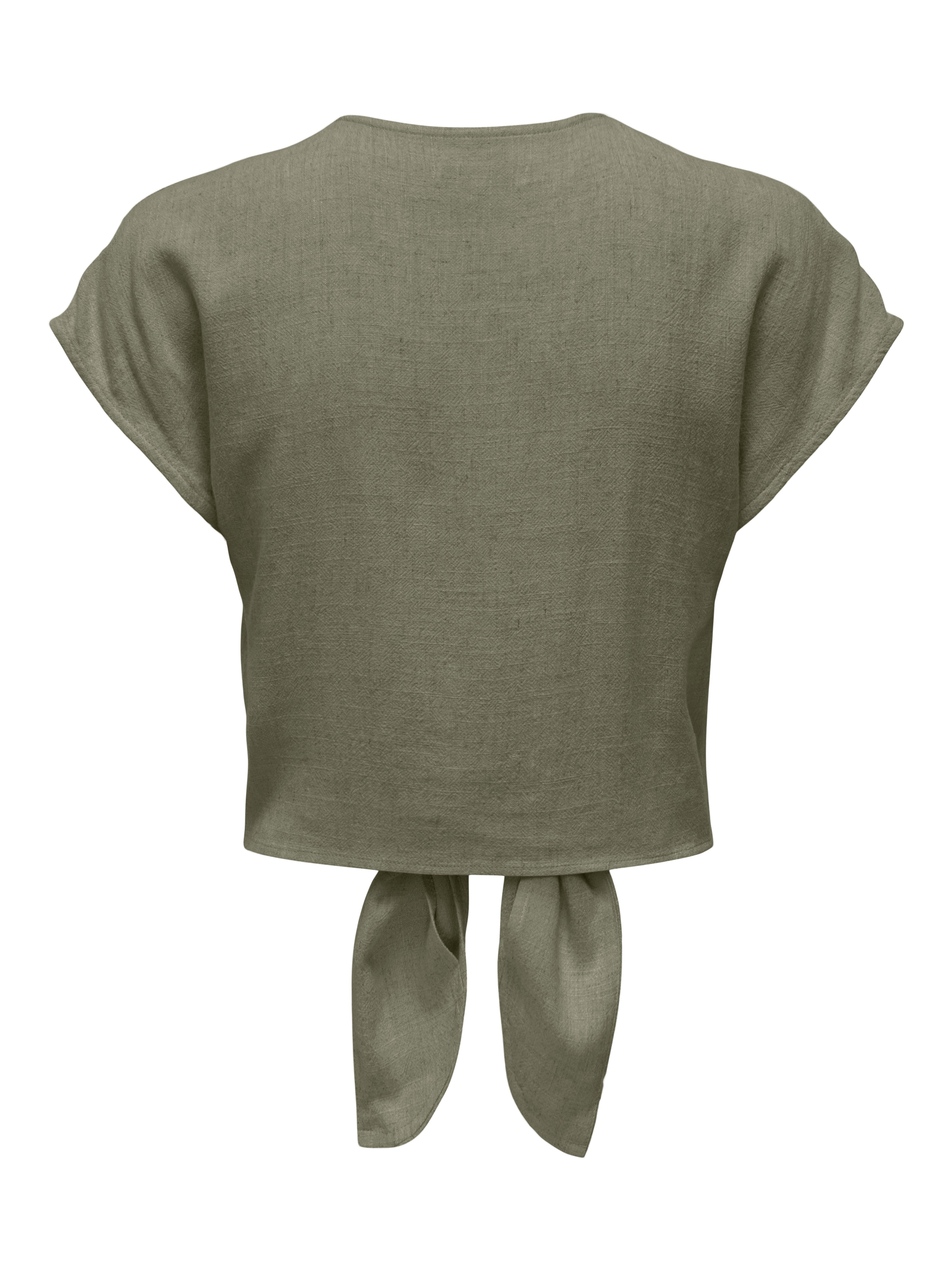 Thumbnail - ONLY Kurzarmbluse "ONLSIESTA SS KNOT LIN BL SHIRT PNT NOOS" Viskosemischung, regular fit