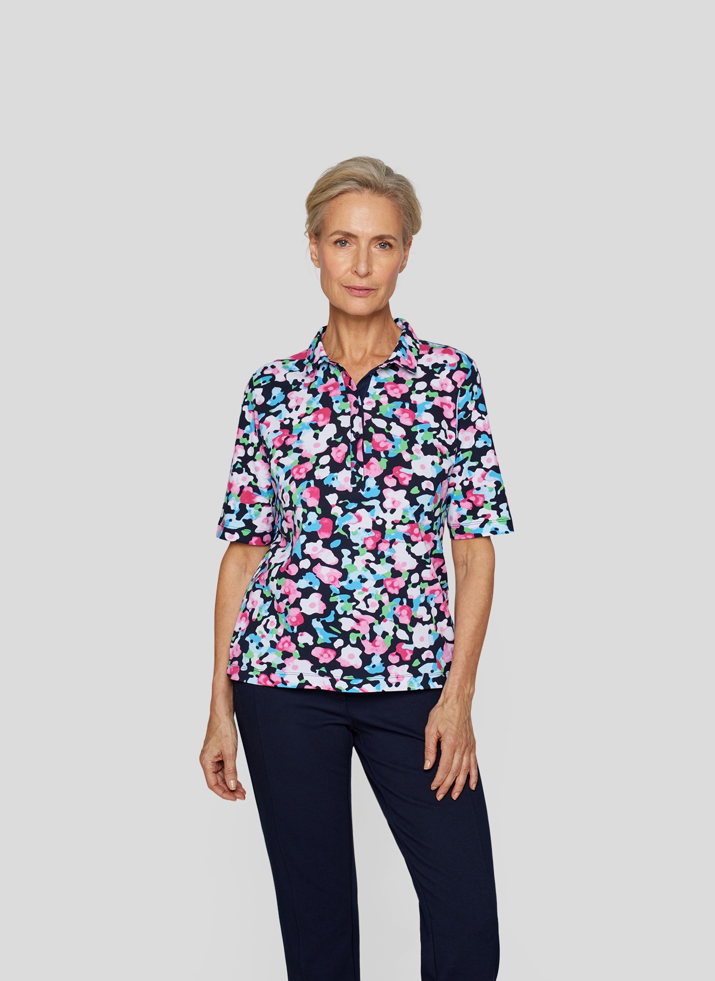 Rabe Print-Shirt "Rabe Poloshirt mit buntem Allover-Print" günstig online kaufen