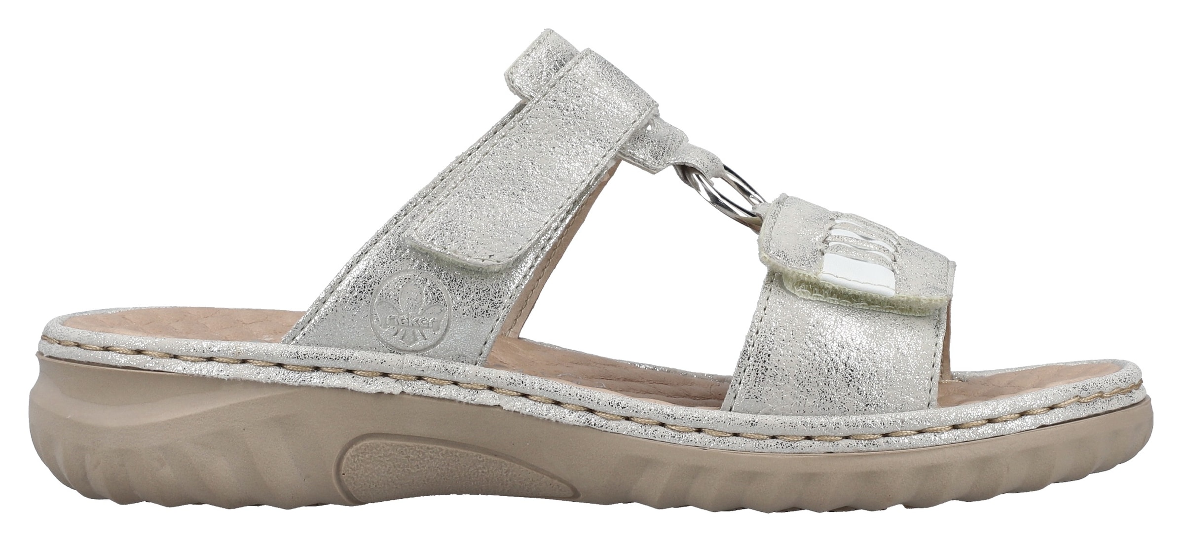 Rieker Pantolette, Sommerschuh, Strandschuh mit regulierbaren Klettverschlüssen