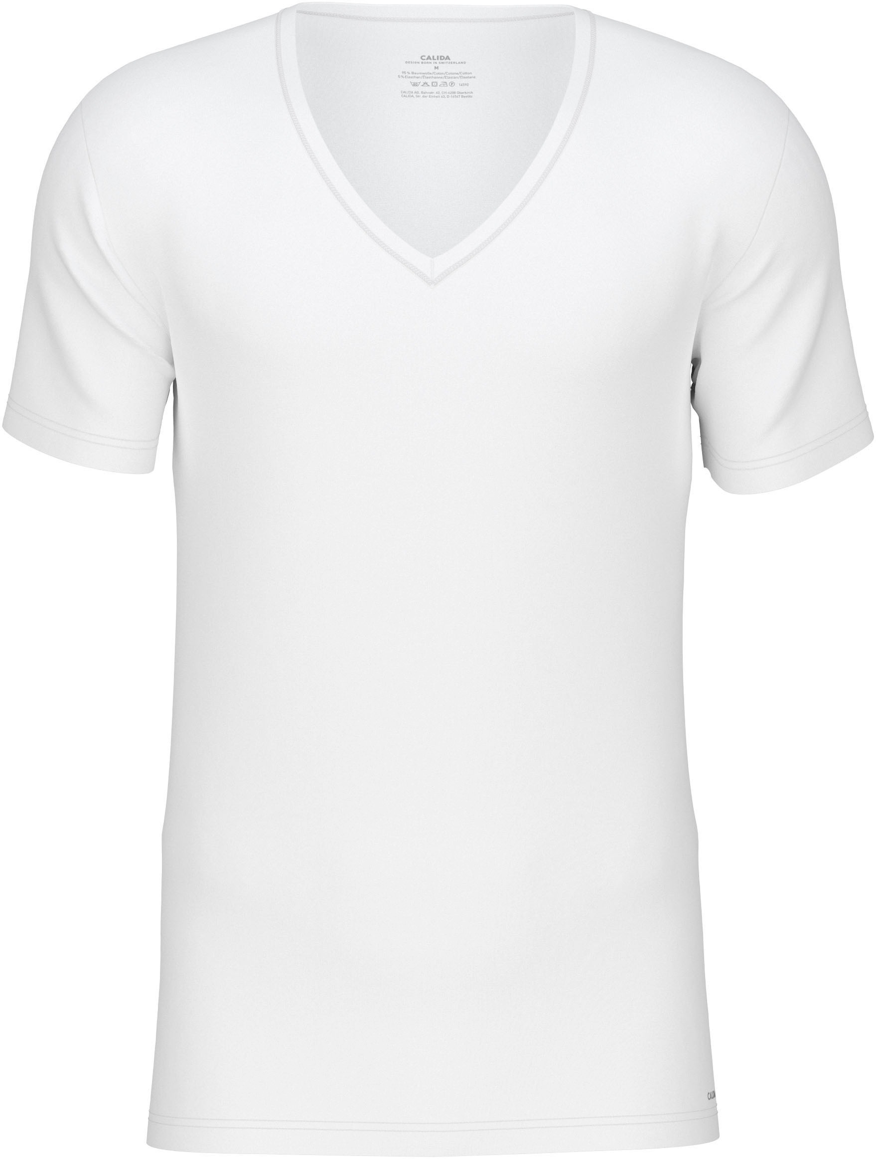 CALIDA T-Shirt "Cotton Code", V-Ausschnitt, formstabiler Single Jersey, ela günstig online kaufen