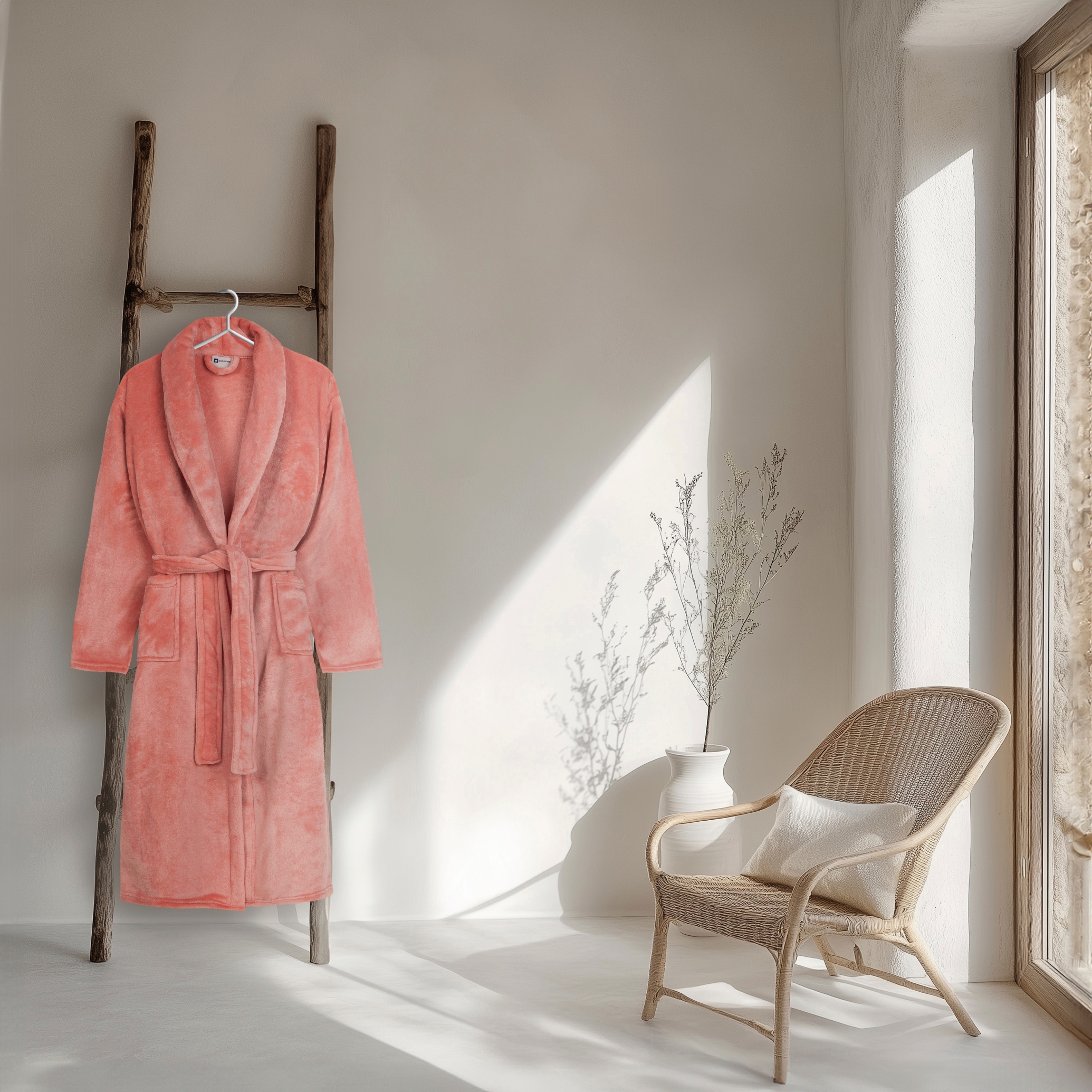 good morning Bademantel »Good morning Bathrobe uni«, (Packung, 1 St., 1x Bademantel), Schalkragen, Gürtel, Taschen, Damen & Herren, Velours, Glanz