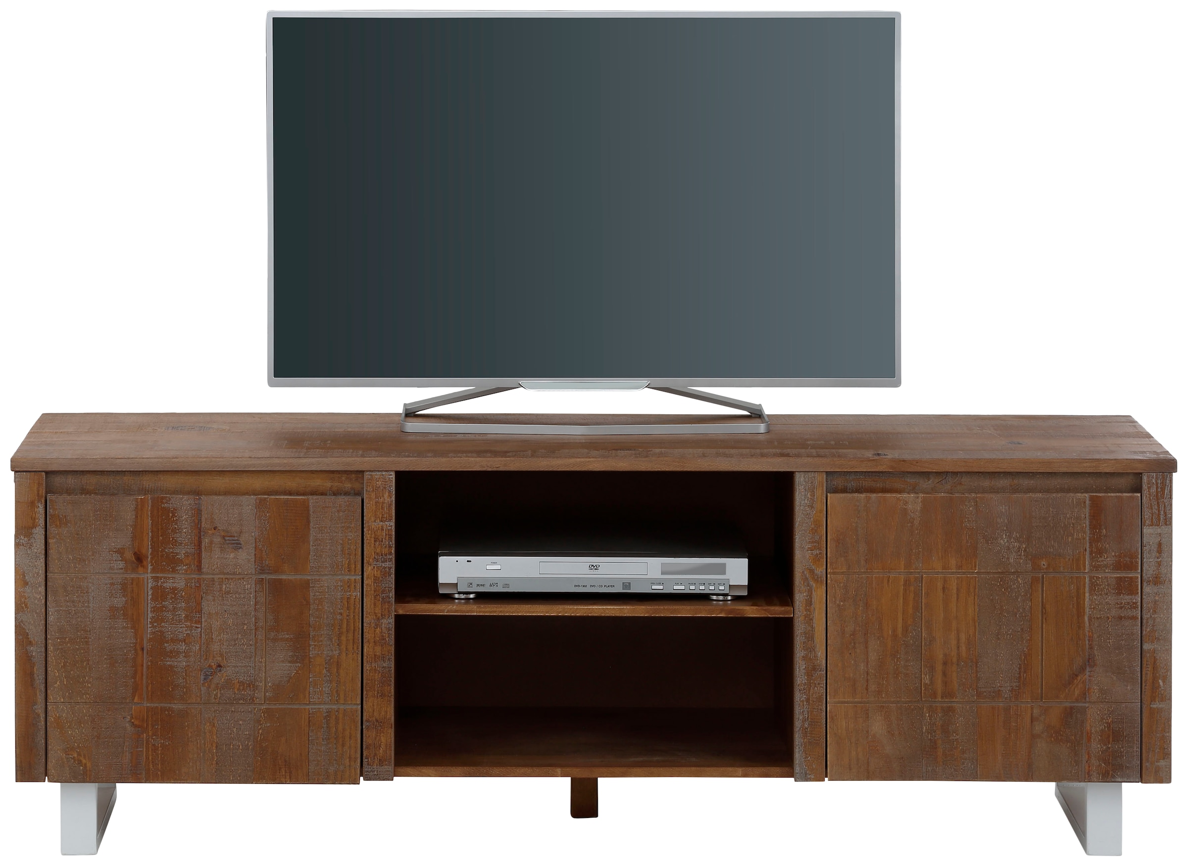 OTTO home Lowboard "Lagos" Kommode aus massivem Kiefernholz, mit weiß lacki günstig online kaufen