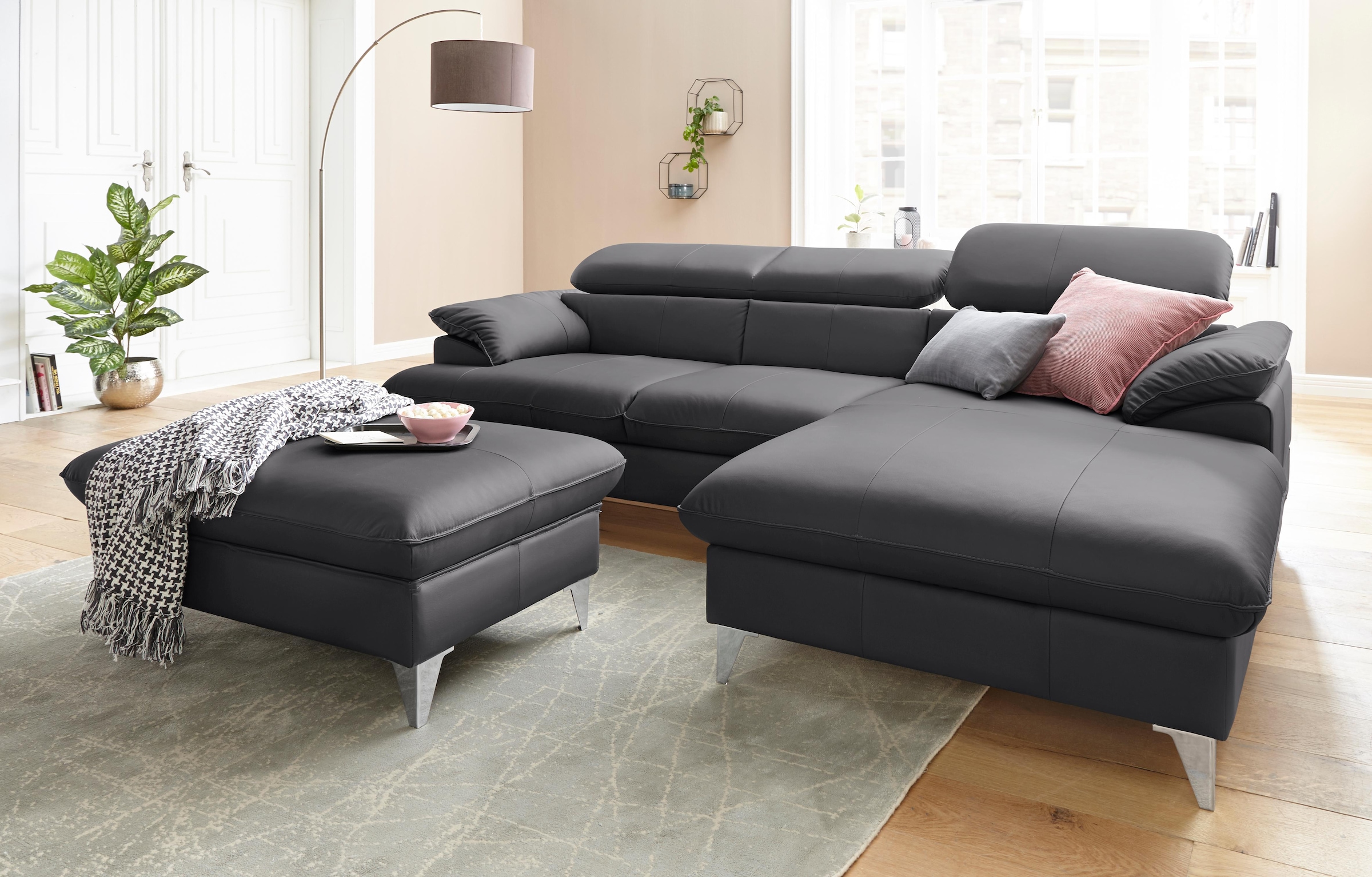 COTTA Ecksofa »Caluso L-Form«, mit Kopfteilverstellung, wahlweise mit Bettfunktion & Bettkasten